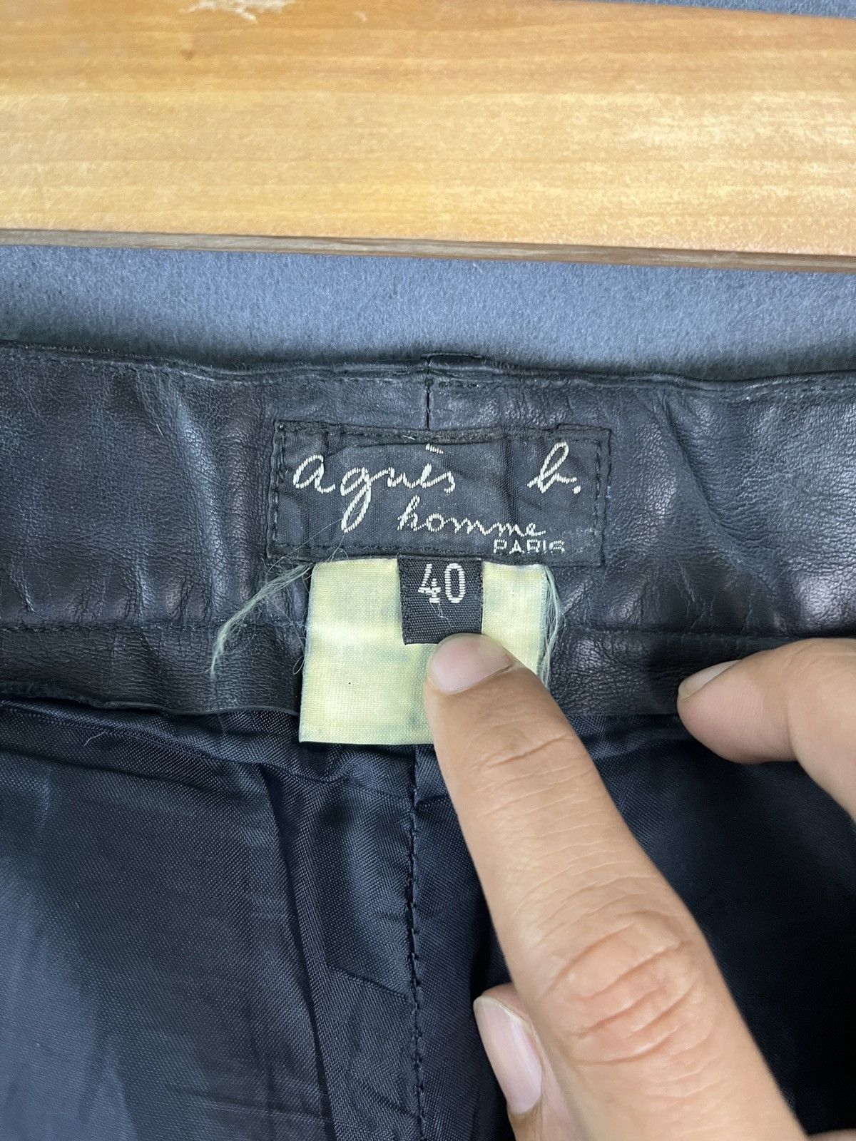 Genuine Leather × Hedi Slimane × agnes b. Agnes B. 90s Leather Pants Made in France Size US 31 - 13 Thumbnail