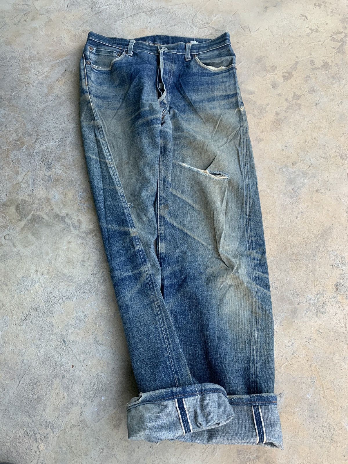 Sugar Cane Vintage Distressed Sugar Cane Redline Selvedge Denim Size US 30 / EU 46 - 23 Thumbnail