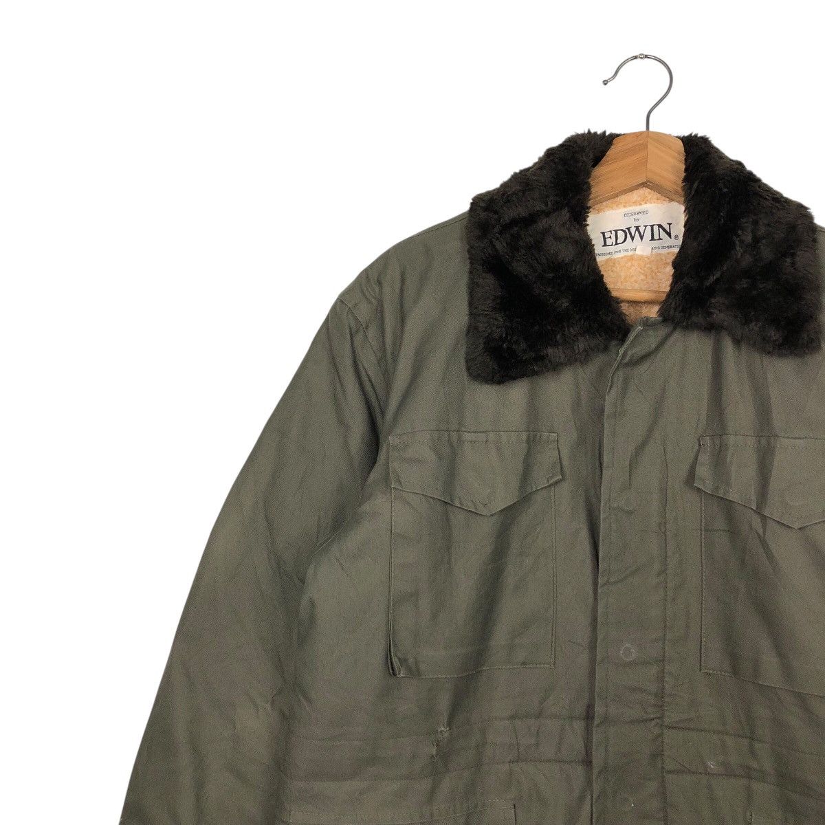 Edwin 📌Vintage Military Chore Work Jacket Edwin Blanket Fleece Size US M / EU 48-50 / 2 - 8 Thumbnail