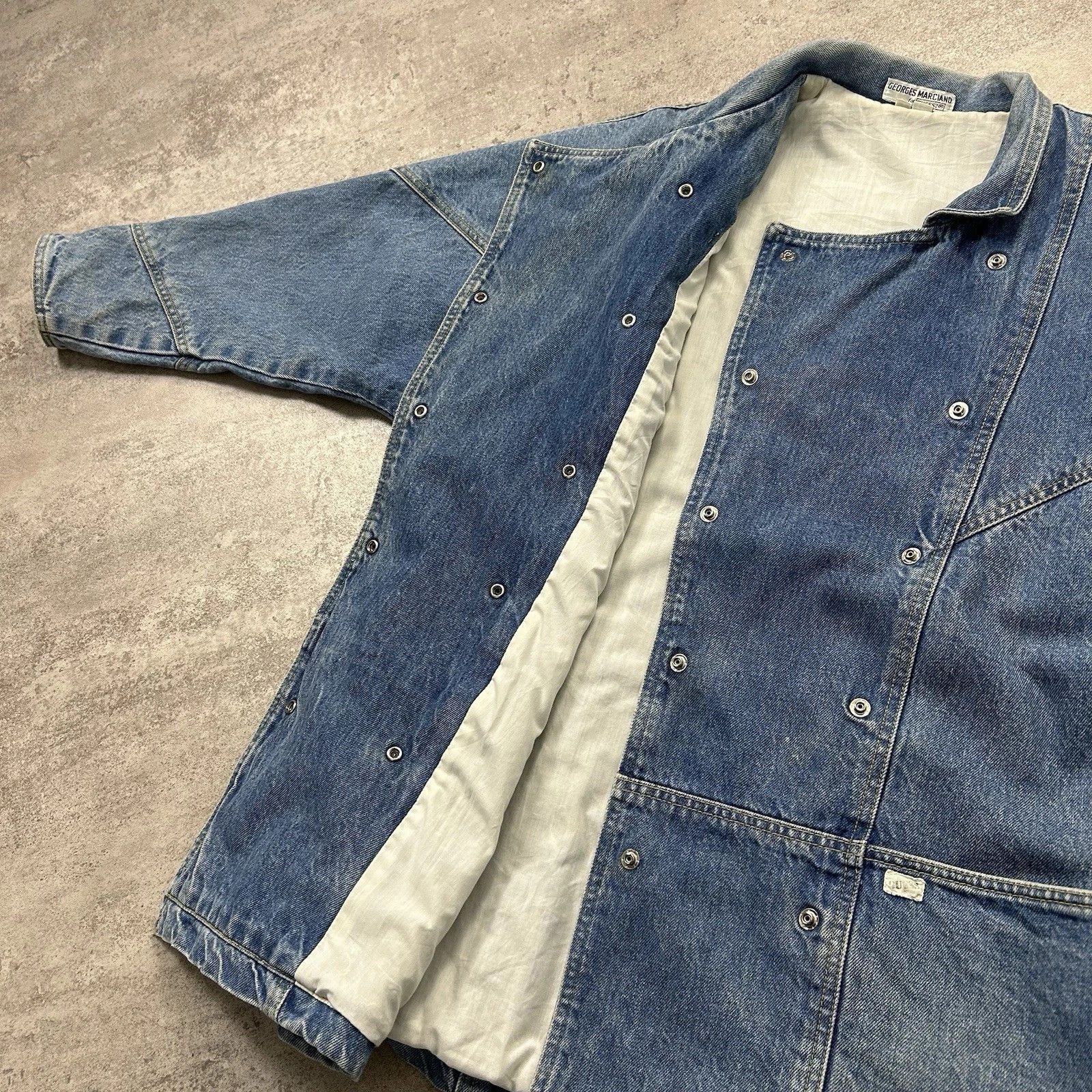 Guess × Vintage RARE GEORGES MARCIANO DENIM JACKET COAT SIZE 1 fits men's Size US S / EU 44-46 / 1 - 6 Thumbnail