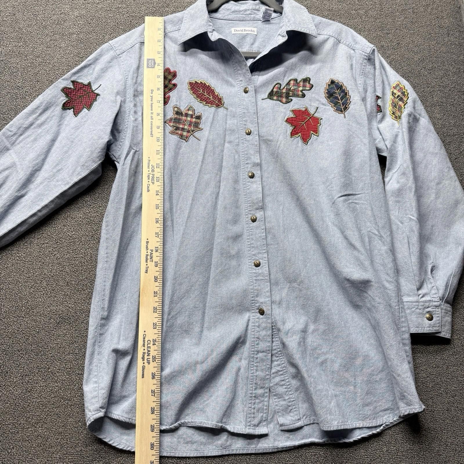 Other David Brooks Denim Shirt AutumnLeaf Embroider Grandma Sz 12 Size XL / US 12-14 / IT 48-50 - 7 Thumbnail