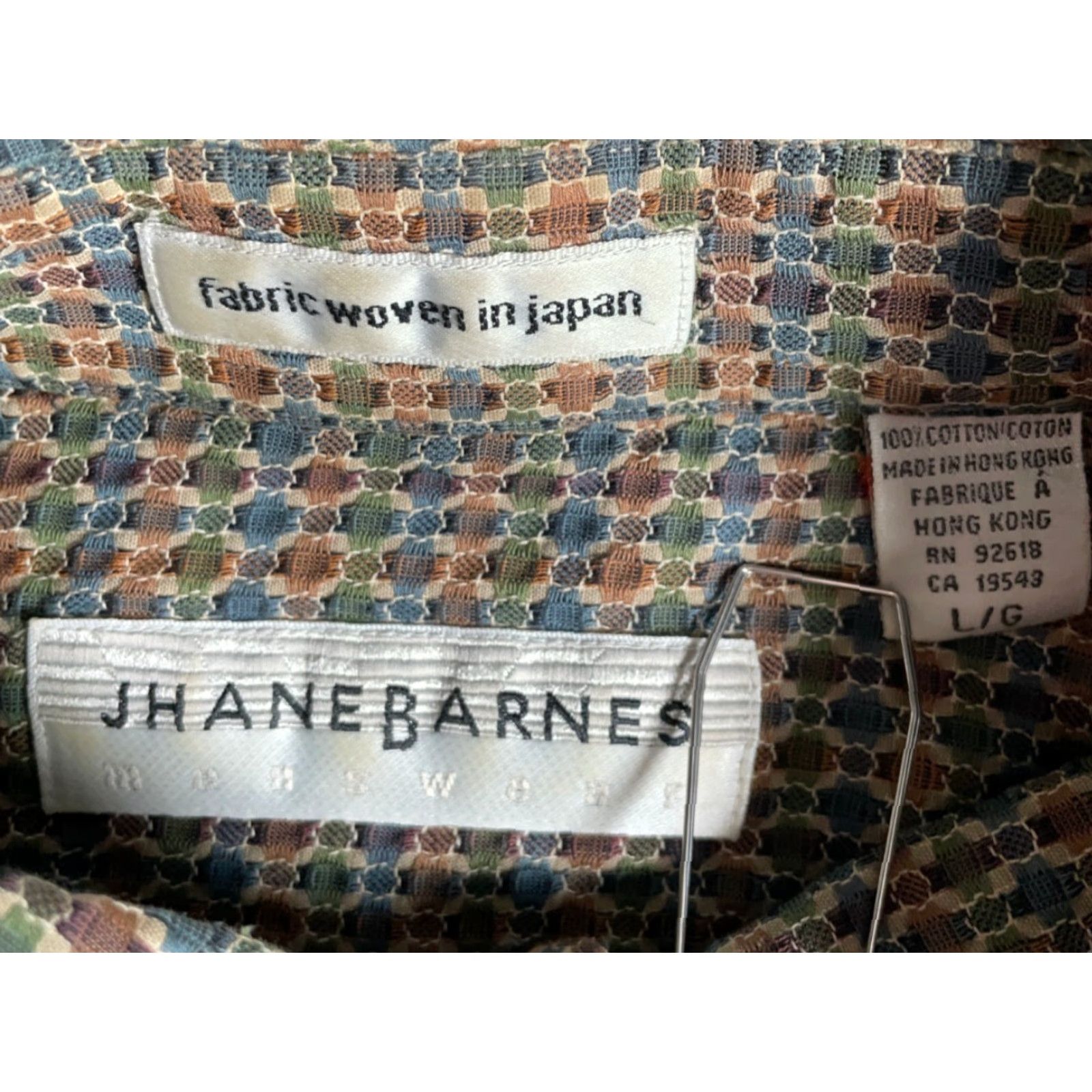 Vintage Jhane Barnes Shirt Men's Large Textured Cotton Geometric Pattern Japan Fabric Size US L / EU 52-54 / 3 - 3 Thumbnail