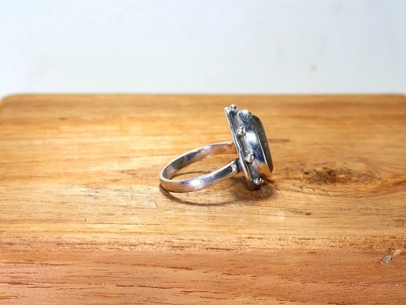 Handmade Handmade Rutile Quartz Sterling Silver Ring: Statement Ring Size ONE SIZE - 5 Thumbnail