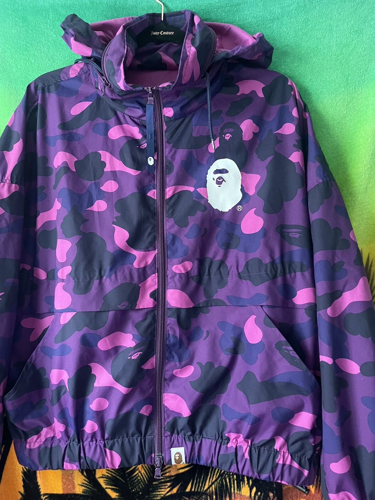 image of Bape Color Camo Hoodie Jacket in Purple, Women's (Size XS)