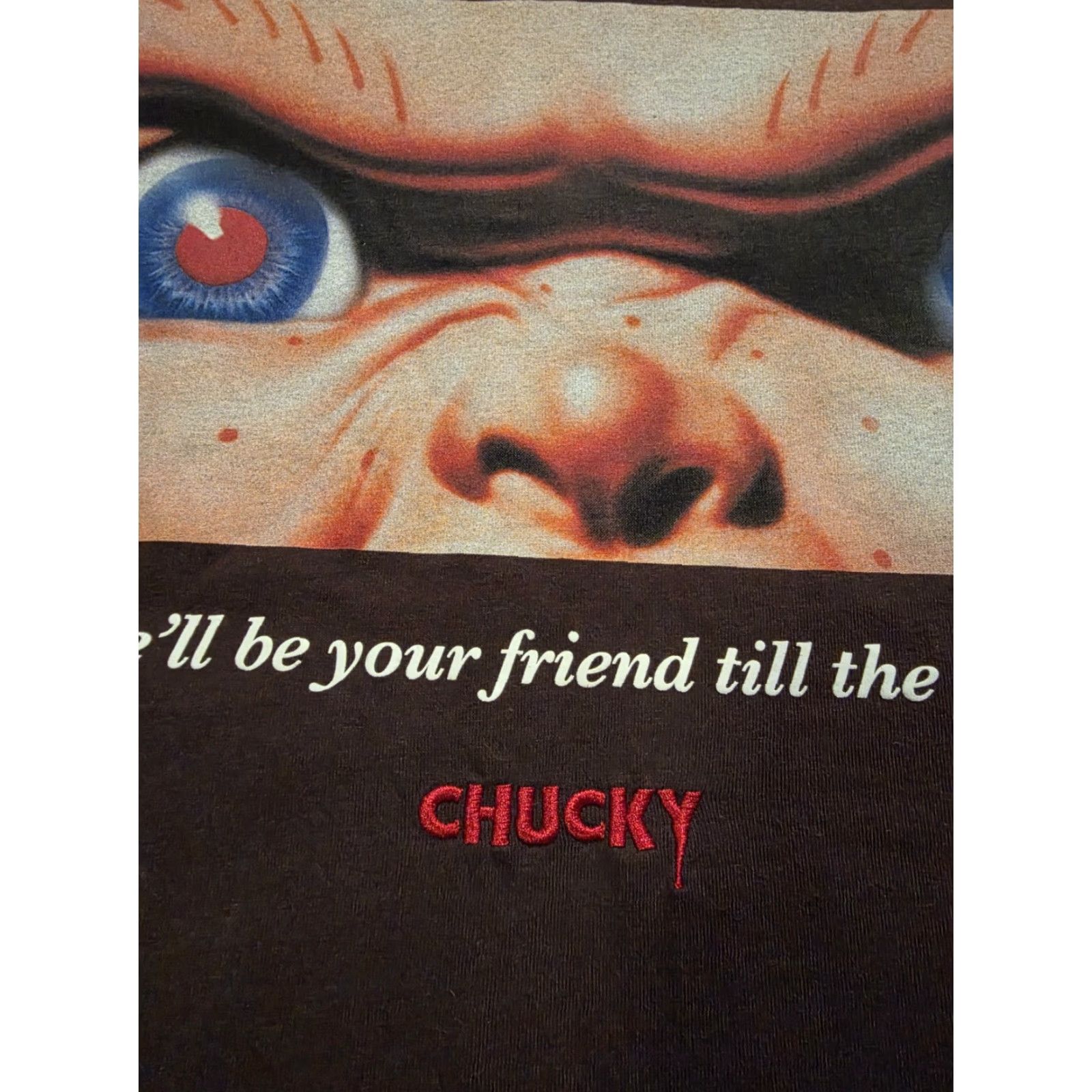 Palace VINTAGE Chucky X Shoe Palace T-Shirt Brown Mens L Double-Sided Halloween Horror Graphic Print Crew Neck Short Sleeve Size US L / EU 52-54 / 3 - 5 Thumbnail