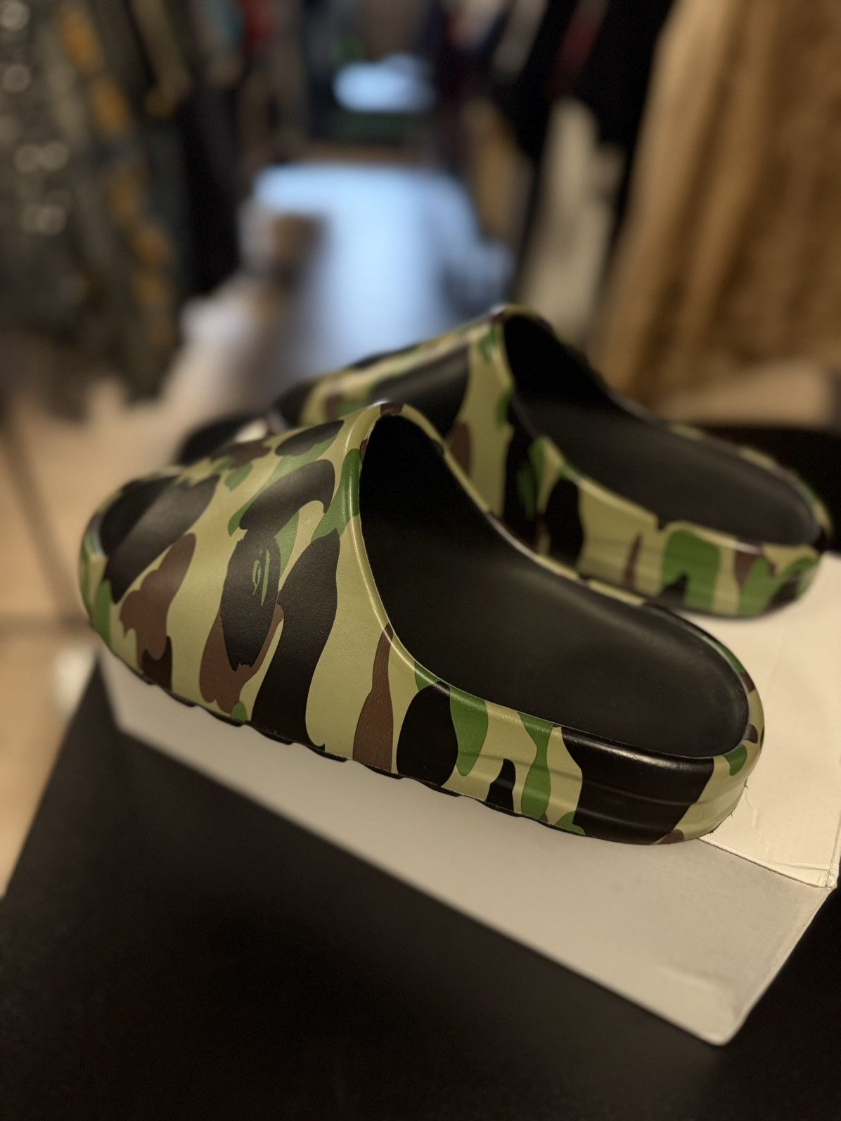 Bape Bape A Bathing Ape Green Camo Slides Size 11US Size US 11 / EU 44 - 8 Thumbnail