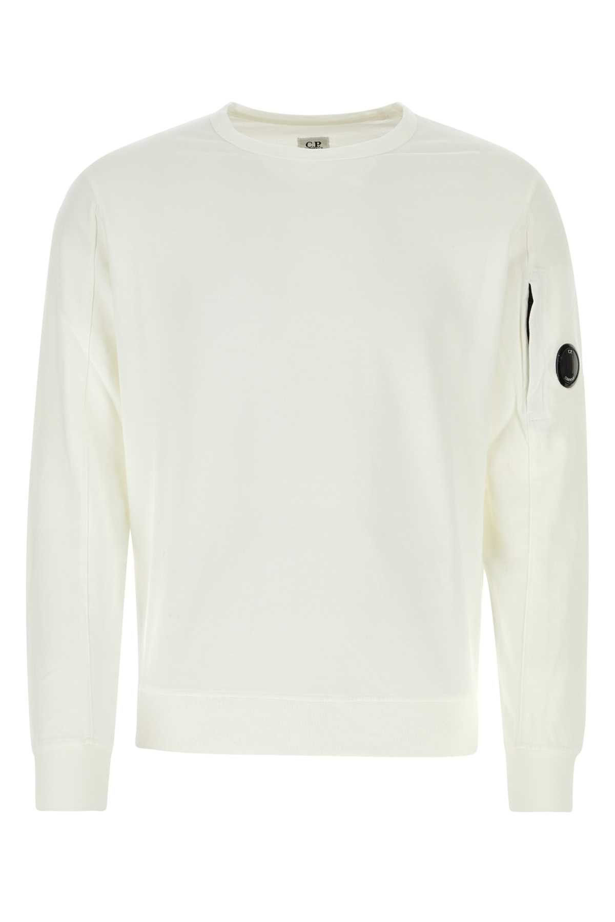 Image of C P Company White Cotton Sweatshirt, Men's (Size 2XL)