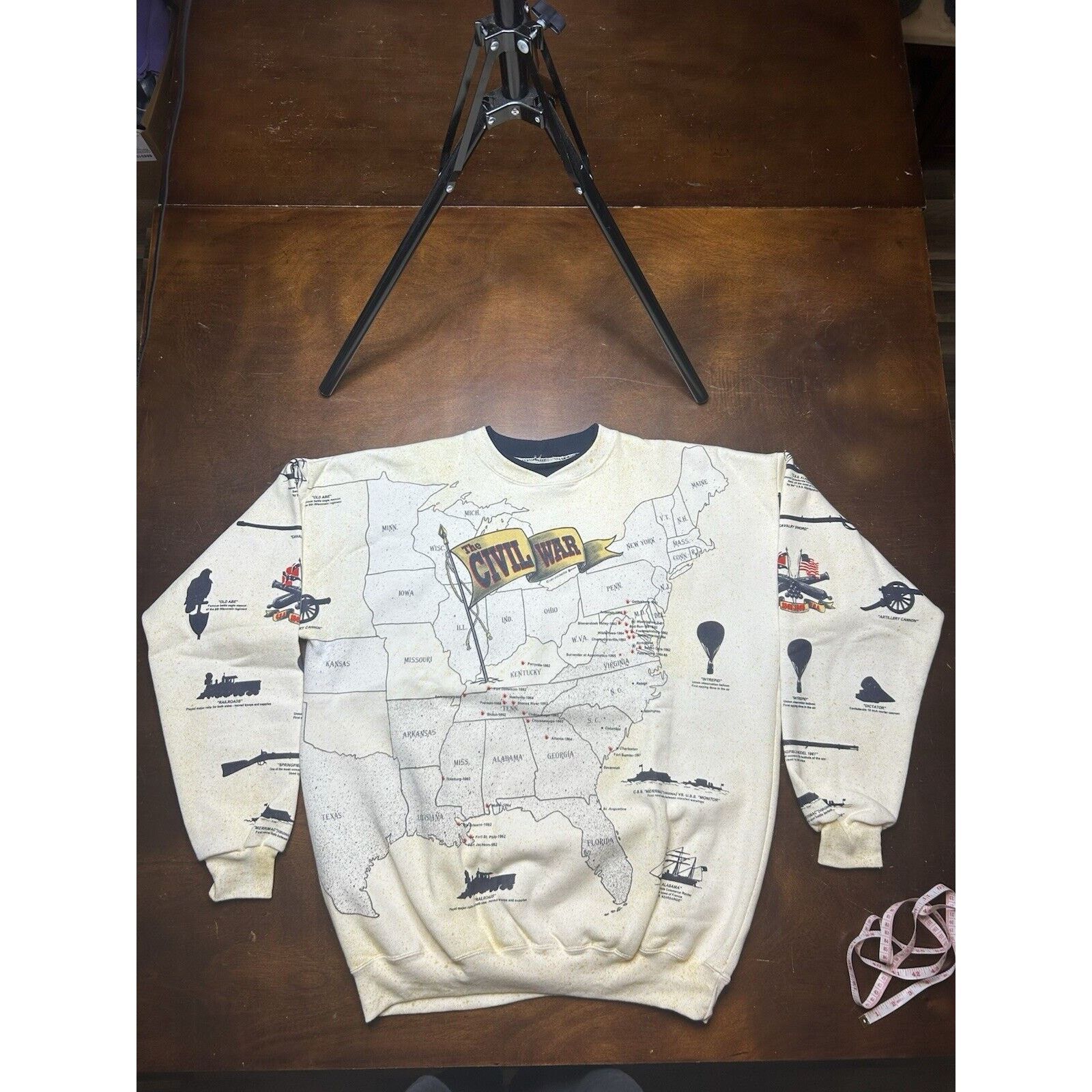 Vintage 90s American Civil War History Crewneck Pullover Sweatshirt Size US XXL / EU 58 / 5 - 13 Thumbnail
