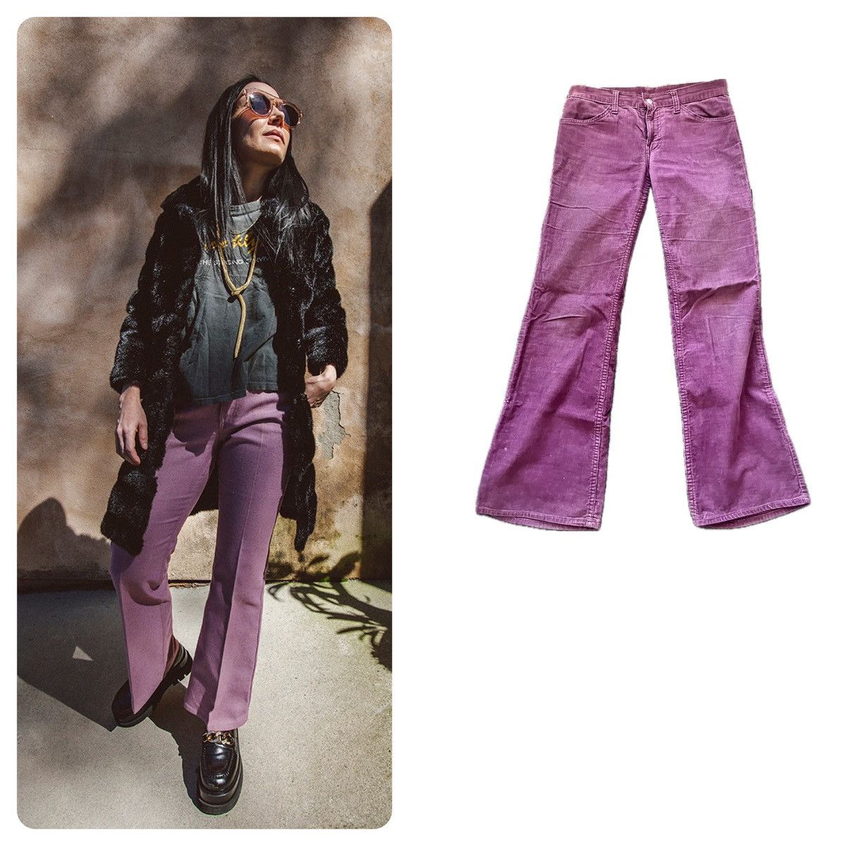 Levi's Vintage Clothing 1960’s Vintage Lavender Corduroys Levis for Gals White Label Size 27" / US 4 / IT 40 - 7 Thumbnail