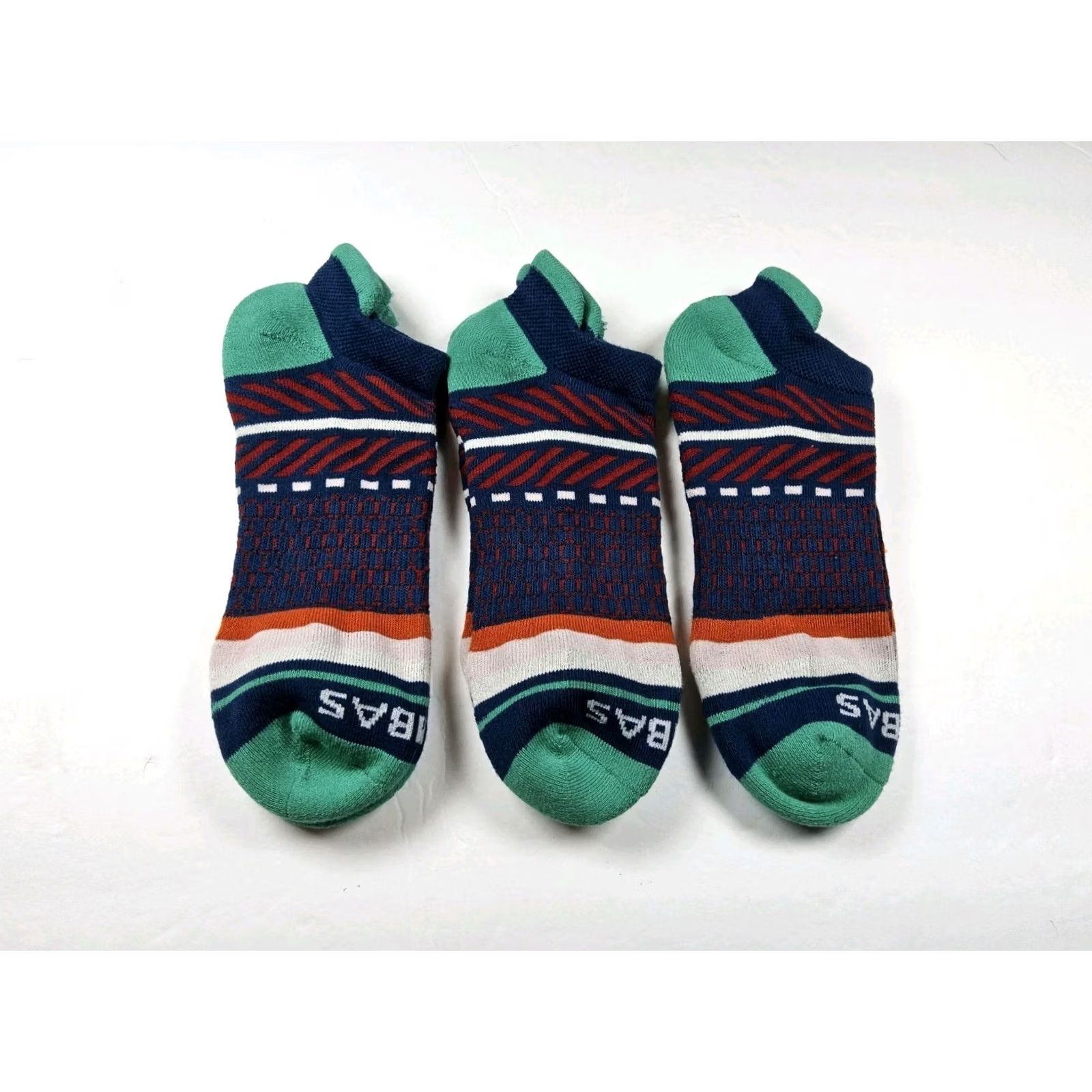 Vintage Bombas Original Pattern Ankle Socks Lot Of 3 Pairs Size L Size ONE SIZE - 2 Thumbnail