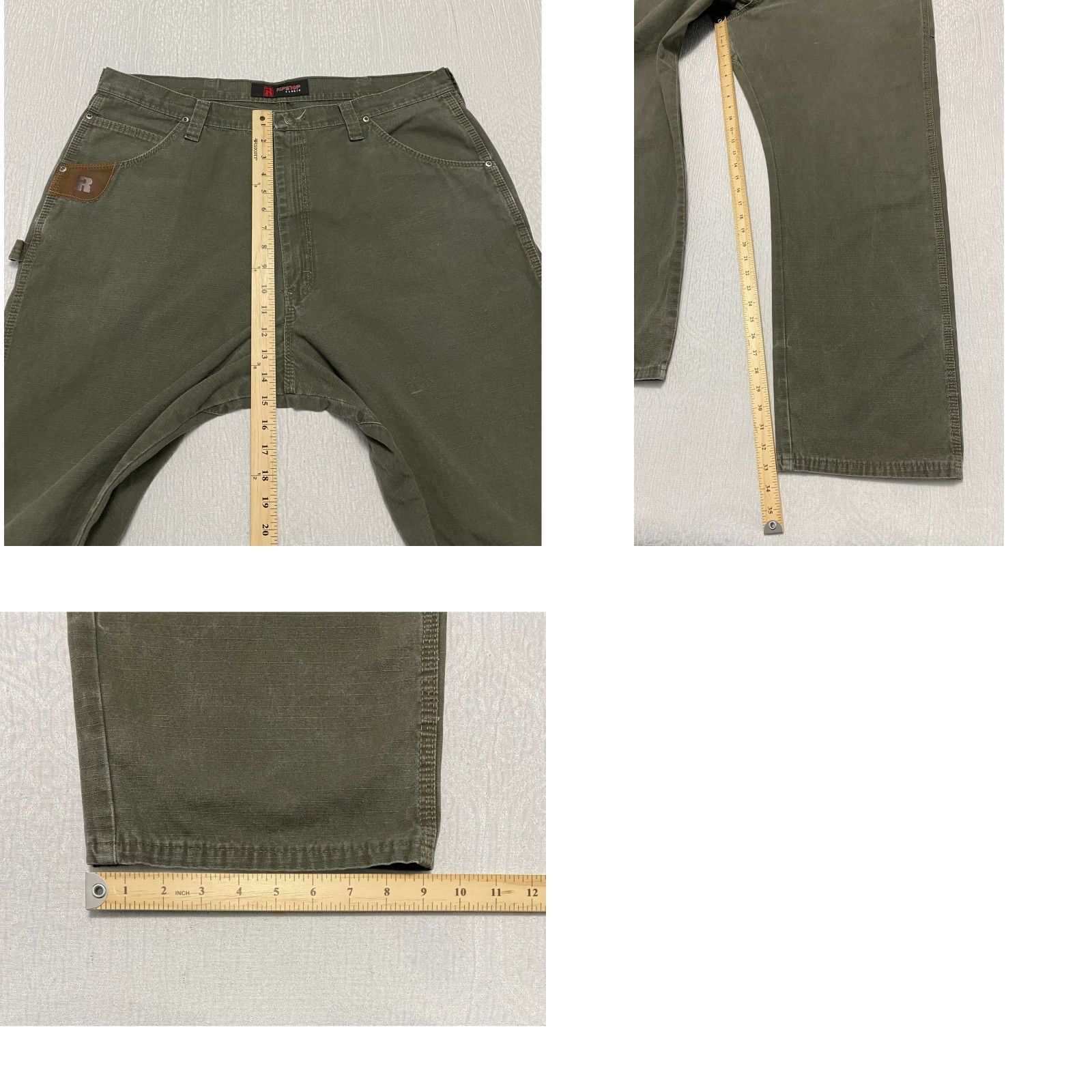 Vintage VINTAGE Riggs Workwear Carpenter Pants Mens Size 42×34 Green Ripstop Straight Size US 42 / EU 58 - 8 Thumbnail