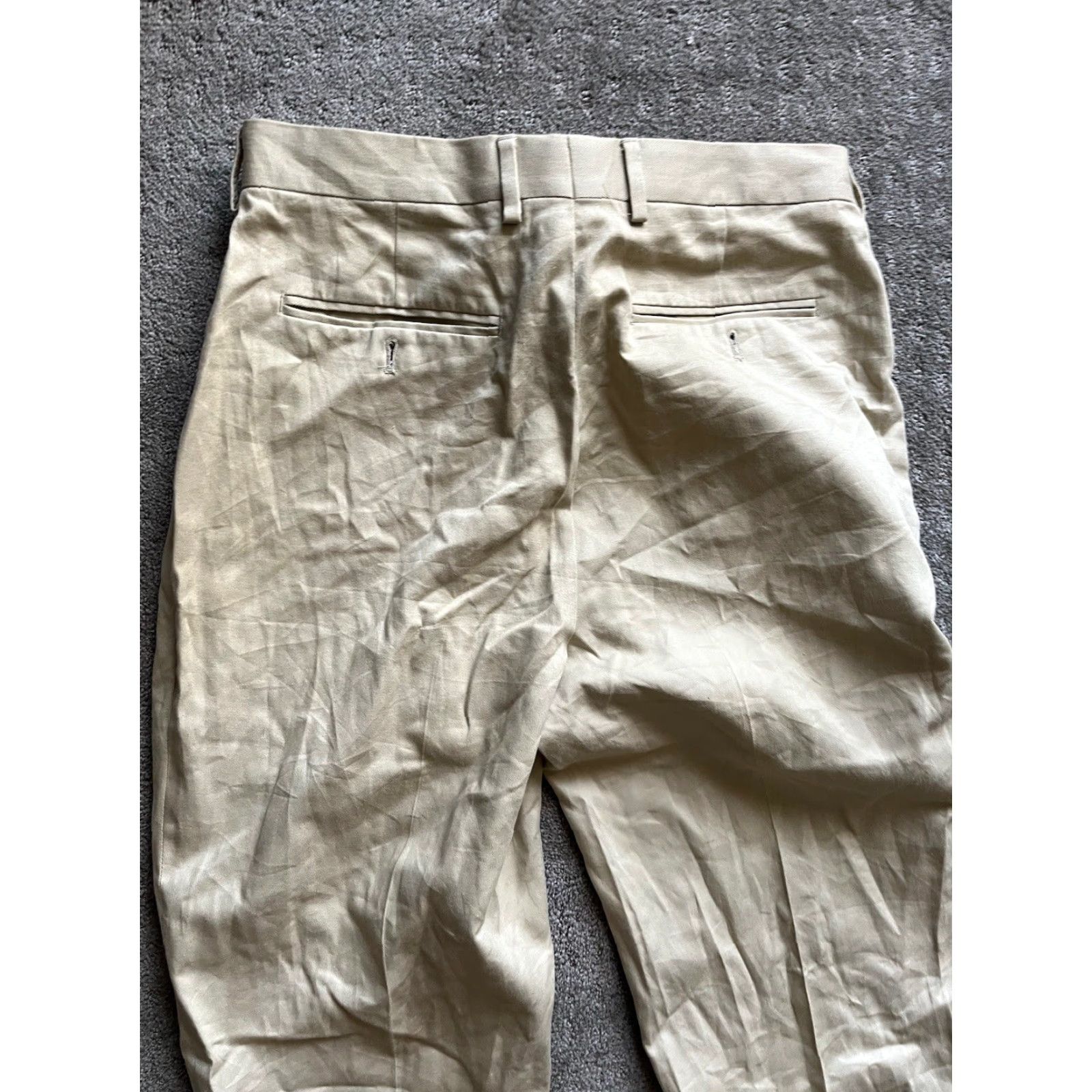 Perry Ellis Perry Ellis Pants Men's 34x32 Beige Cotton Blend Flat Front Chino Straight Waist 34 Inseam 32 Casual Workwear Bagged Shirt? Size US 34 / EU 50 - 4 Thumbnail
