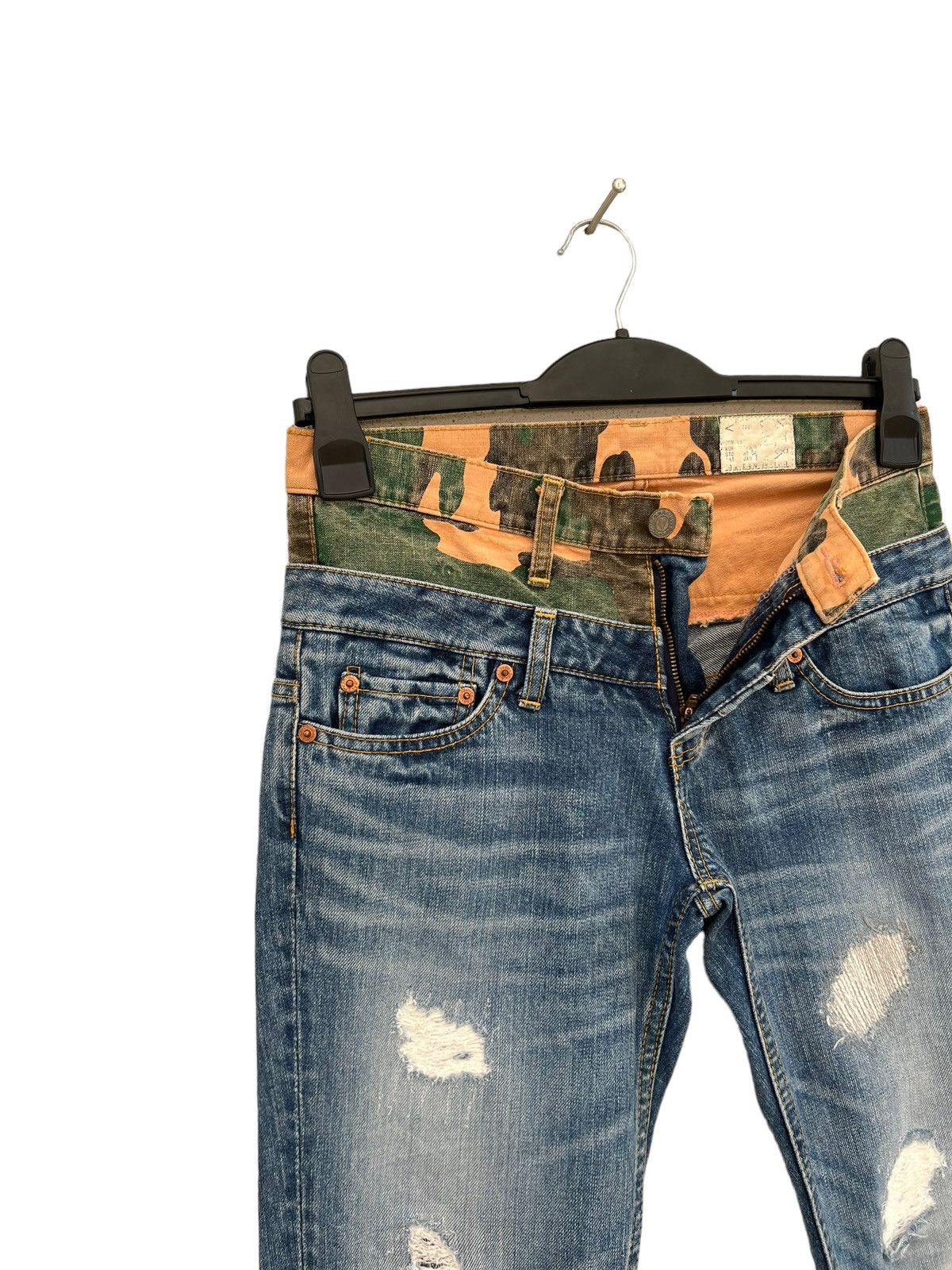 Vintage Antgauge Japan Double Waist Rips Distressed Denim Size US 29 - 8 Thumbnail