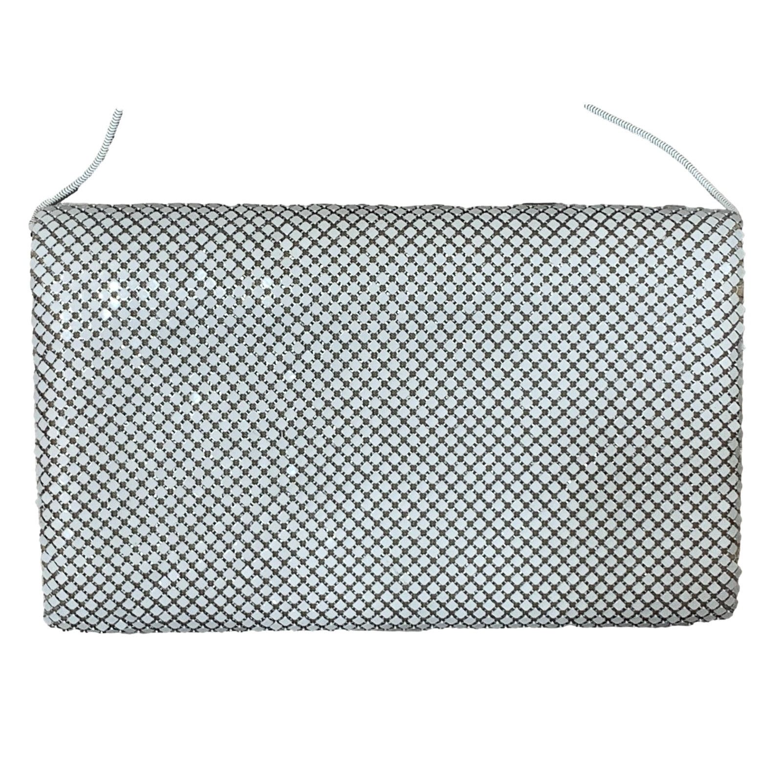 Vintage Vintage 70s White Metal Mesh Shoulder Bag | Clutch Size ONE SIZE - 3 Thumbnail