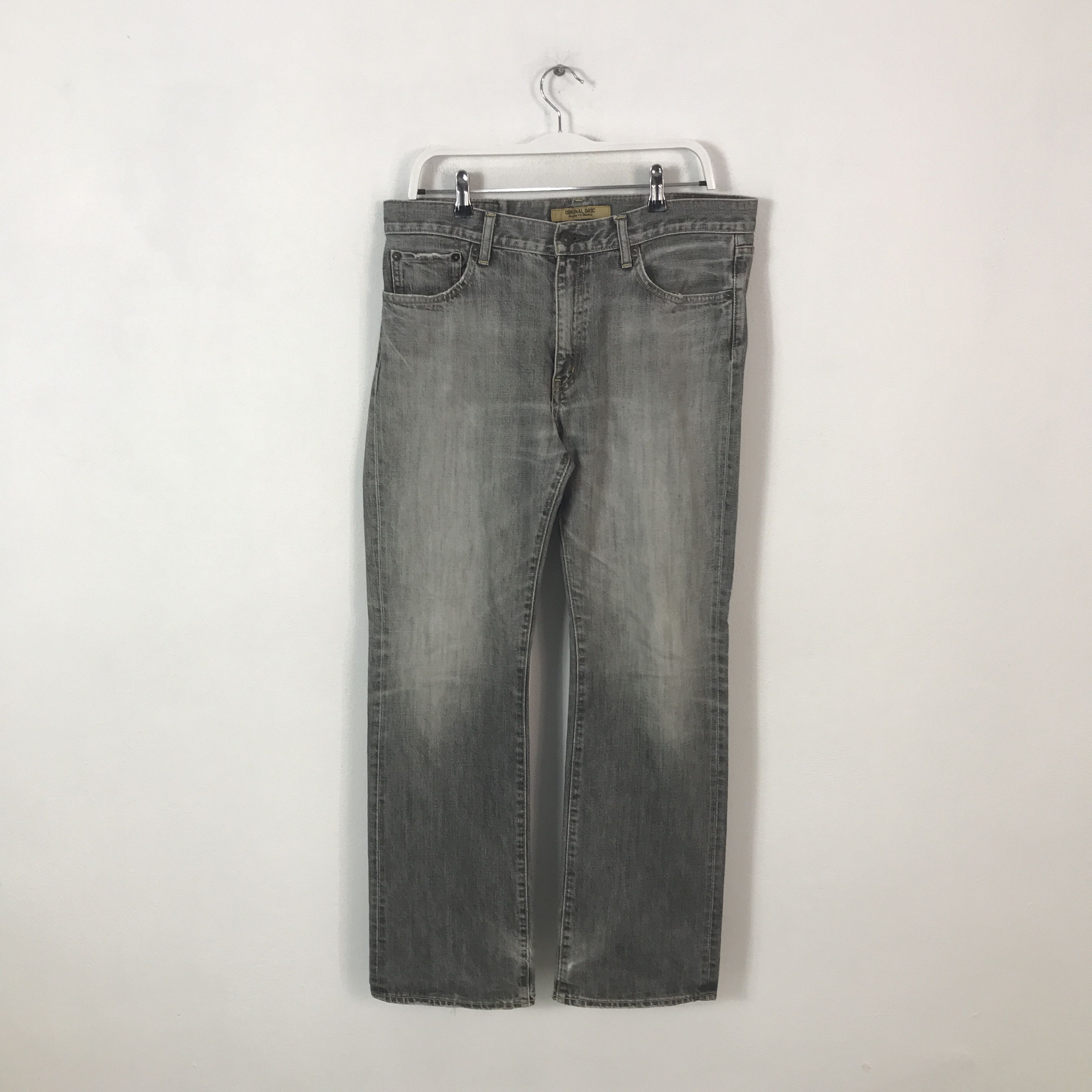 Japanese Brand Flared uniqlo japan Bootcut Denim black pants K54B18 Size US 35 - 1 Thumbnail