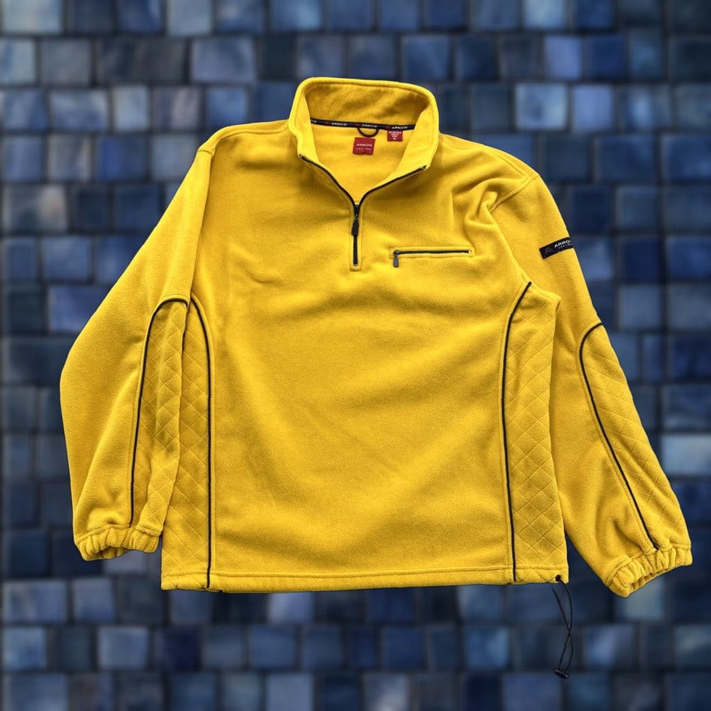 Arrow Arrow Y2K 1/4 Zip Yellow Gold Fleece Pullover Jacket Mens XL New Size US XL / EU 56 / 4 - 1 Thumbnail