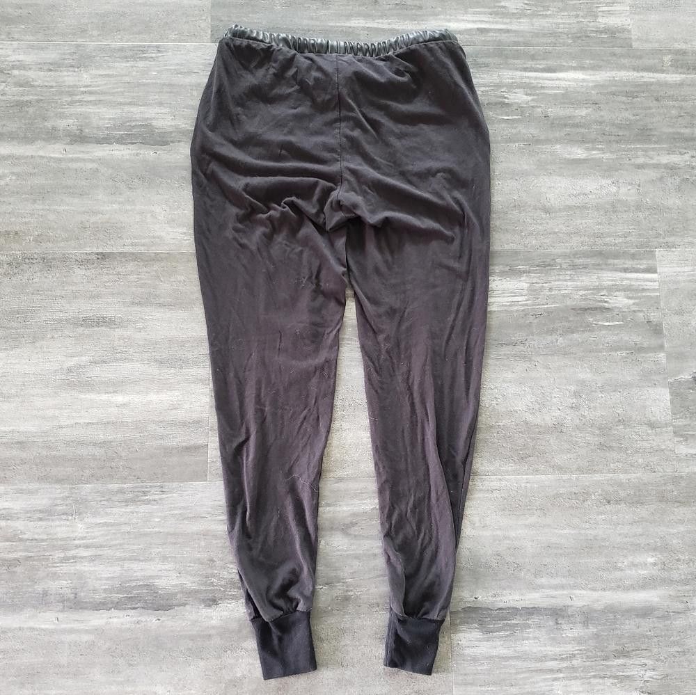 Bob Marley Black Leather Trim Bobi Banded Sweats Size 26" / US 2 / IT 38 - 2 Thumbnail