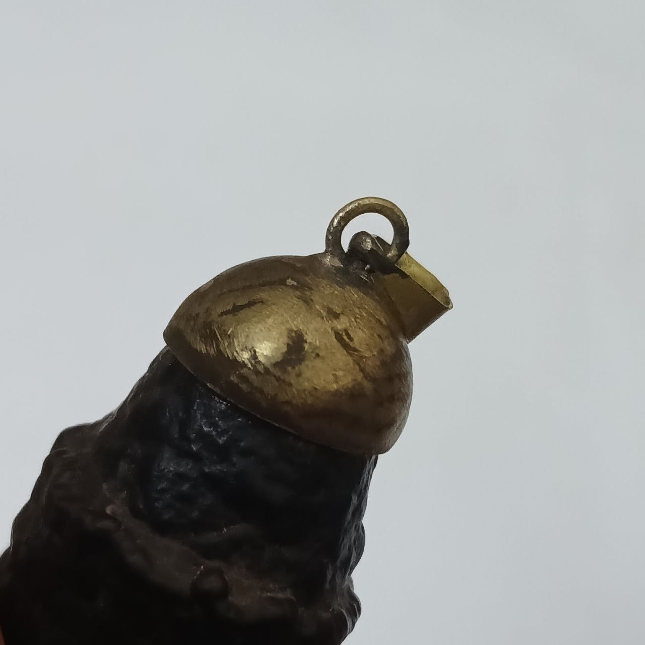 Vintage Vintage Volcanic Meteorite-Style Pendant with Brass Cap Size ONE SIZE - 6 Thumbnail