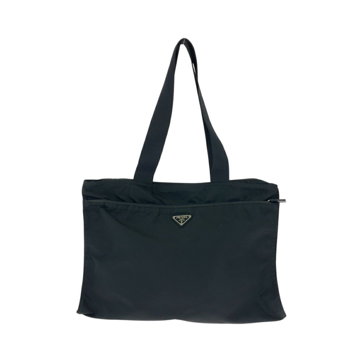 Prada Prada Tessuto Triangle Logo Plate Nylon Tote Bag Others Tote Bag in Black, Women's