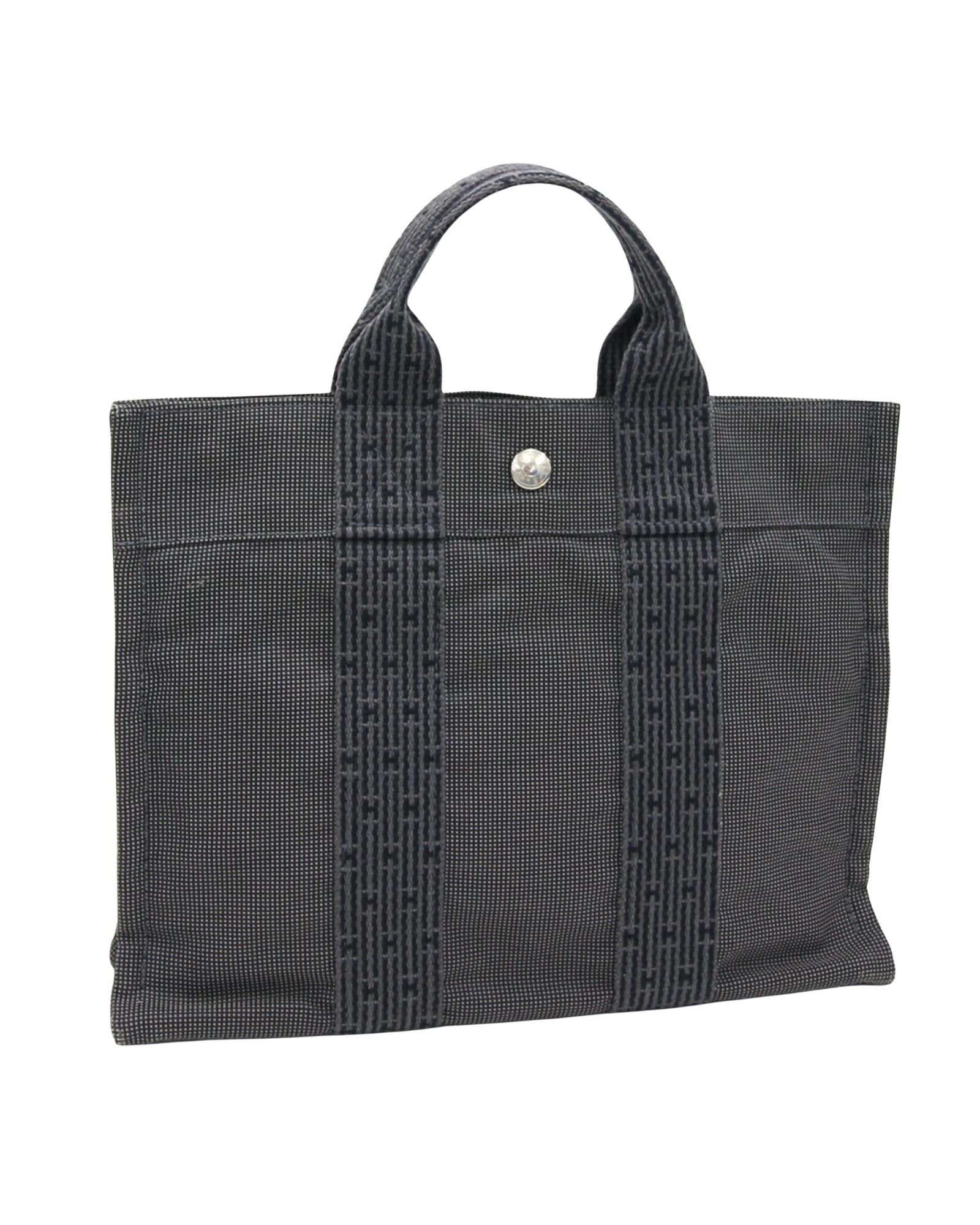 image of Hermes Canvas Grey Shoulder Bag, Women's