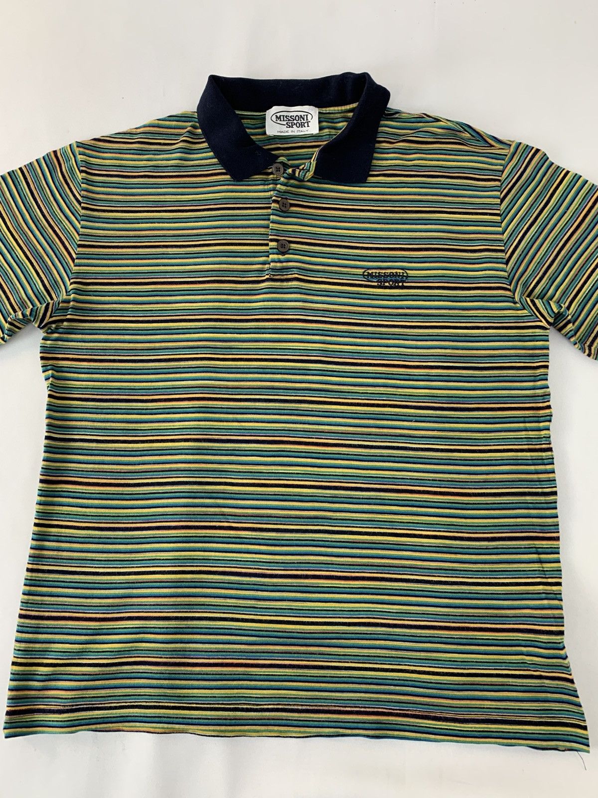 Missoni 90s Missoni Sport Italian Striped Multicolour Polo Tee Size US M / EU 48-50 / 2 - 3 Thumbnail