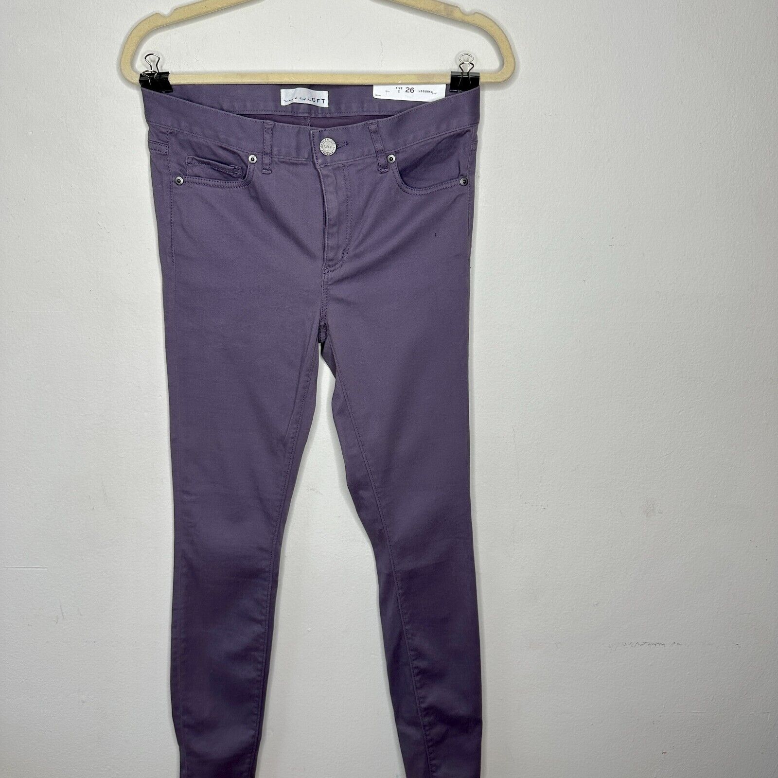 Loft NWT Loft Lilac Jeggings Mid-Rise Stretch Skinny Jeans 2 / 26 Size 30" / US 8 / IT 44 - 2 Thumbnail