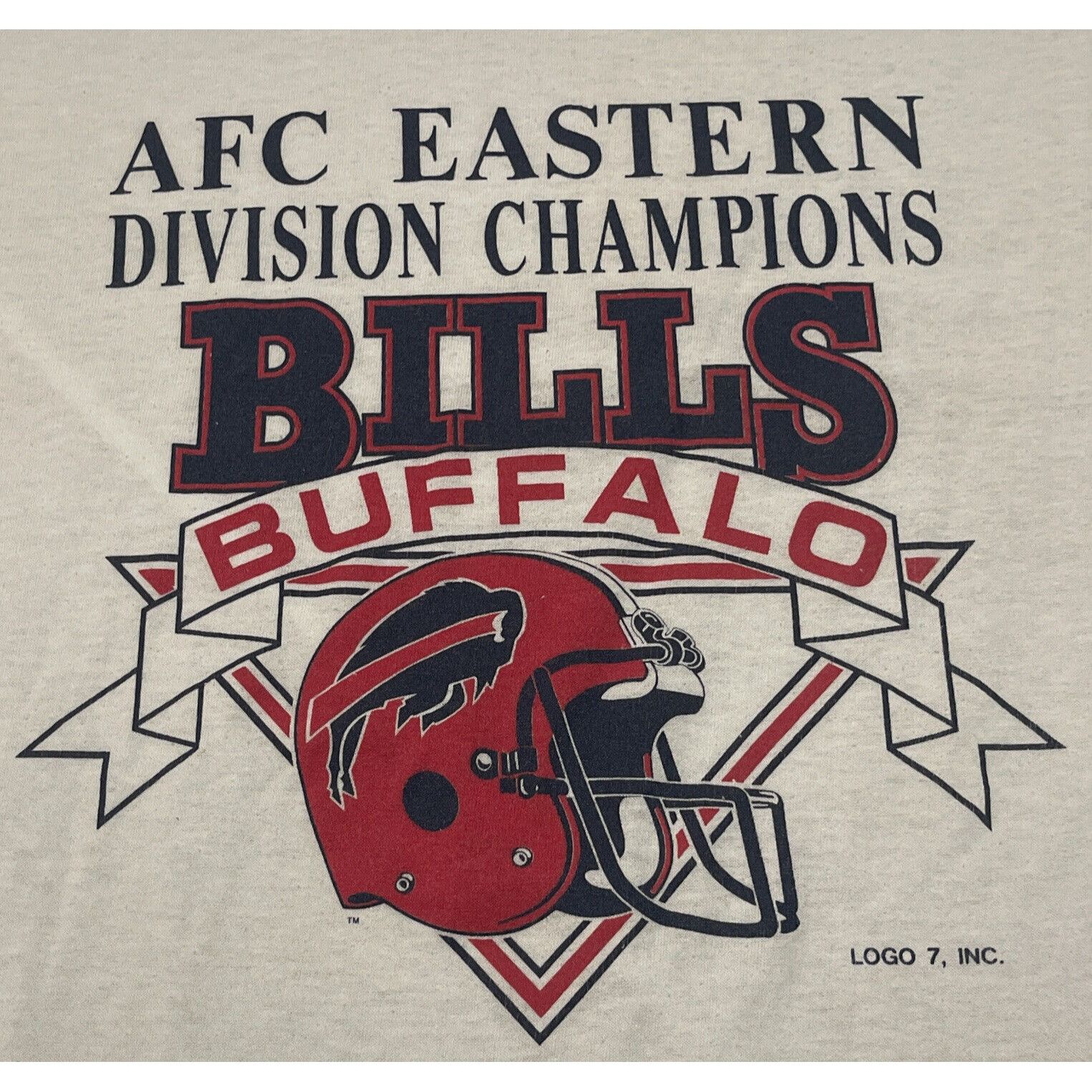 Logo 7 Vintage 90s Large Buffalo Bills Logo 7 NFL AFC Champs Single Size US L / EU 52-54 / 3 - 4 Thumbnail