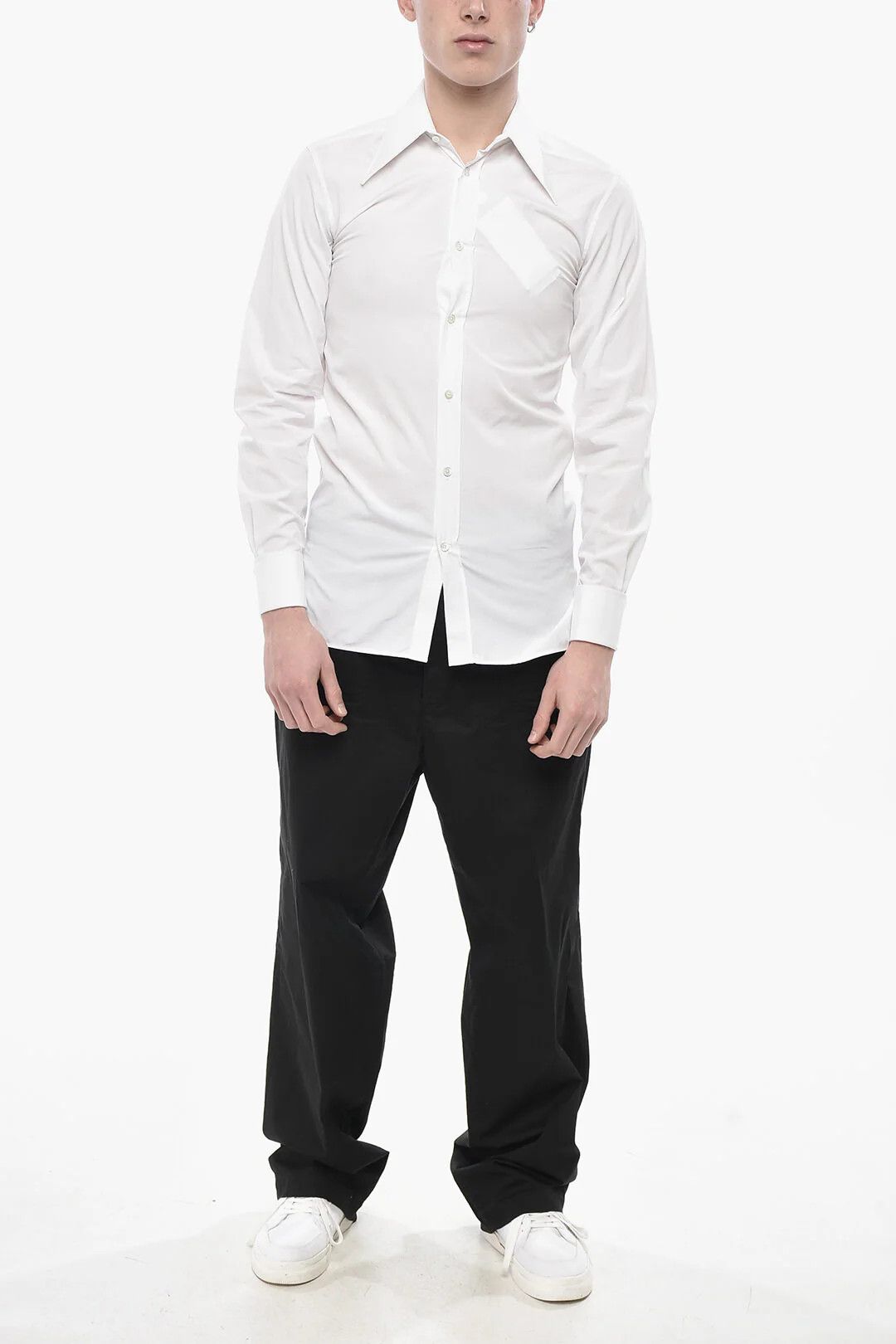 Maison Margiela og1mm0326 Poplin Shirt in White Size US XS / EU 42 / 0 - 4 Thumbnail