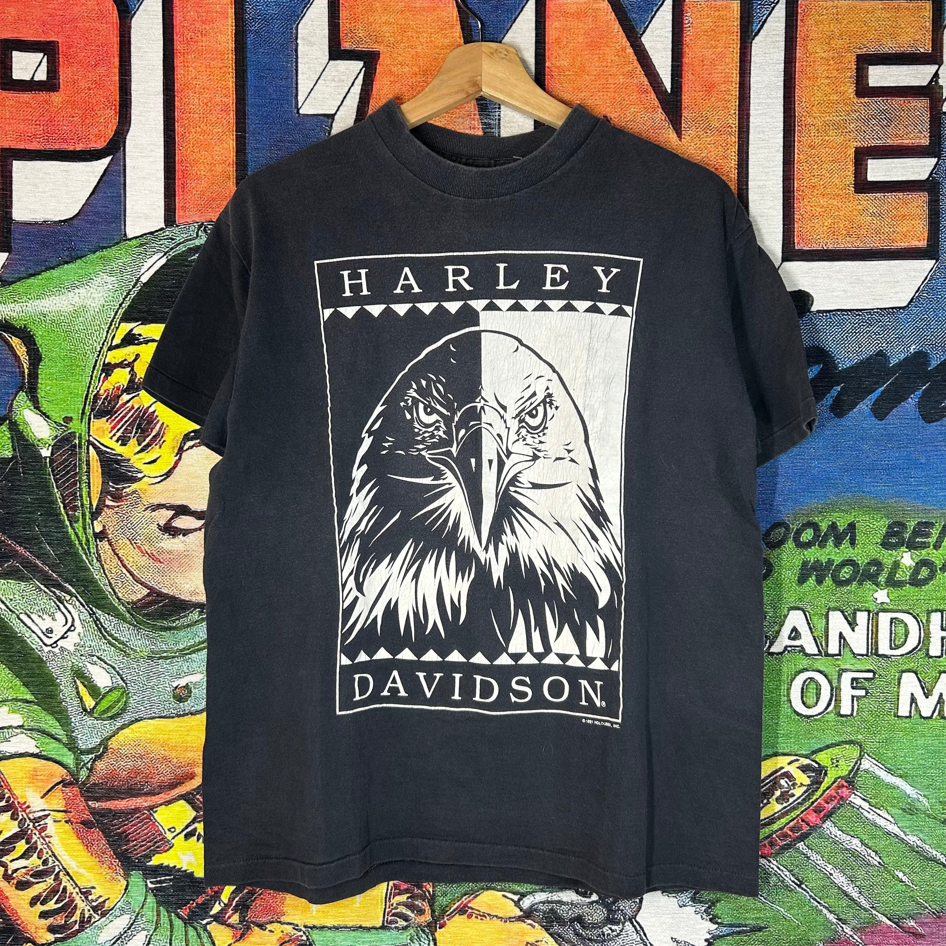 Harley Davidson Vintage 90s Harley Davidson Bald Eagle Tee Size Medium Size US M / EU 48-50 / 2 - 1 Thumbnail