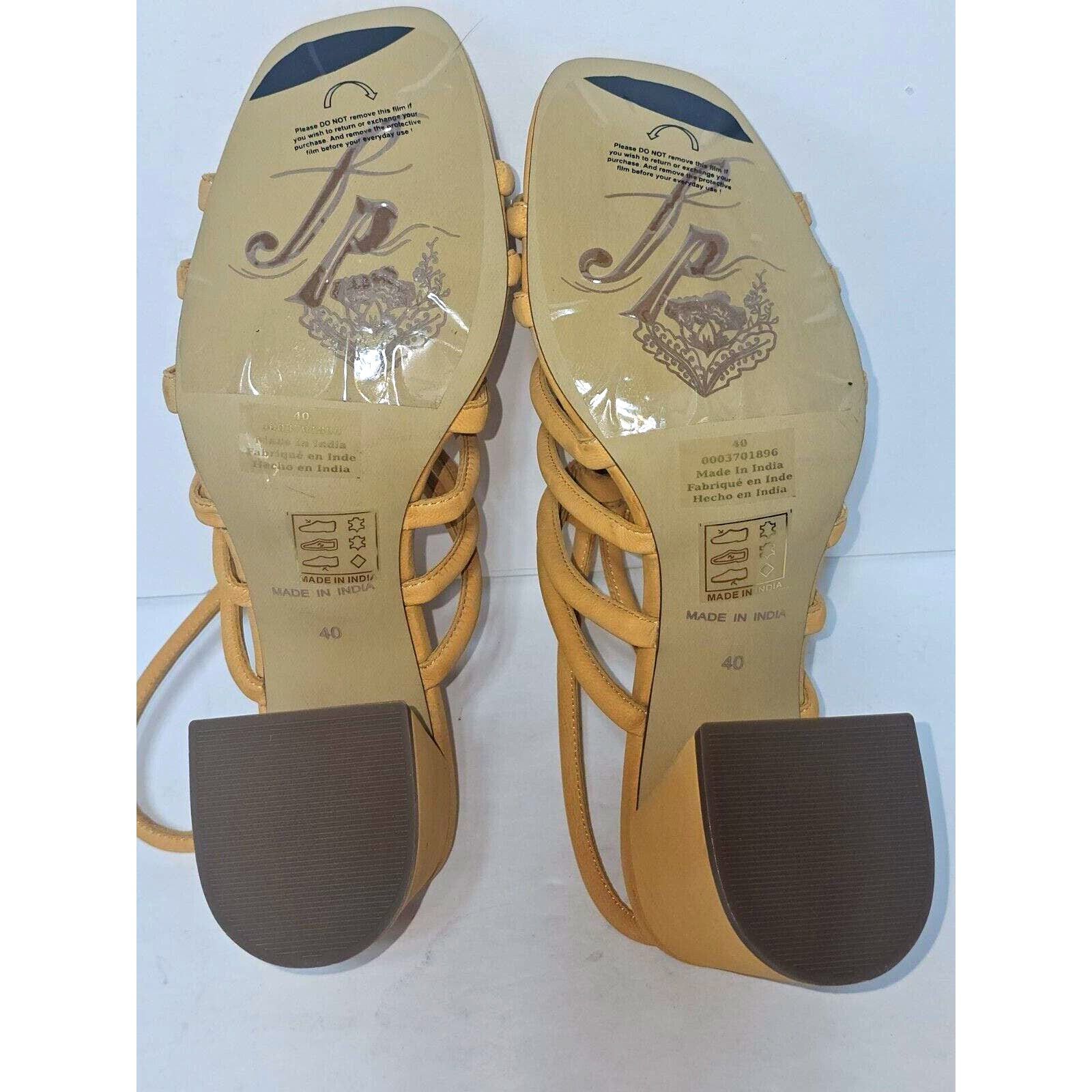 Free People Free People Colette Cinched Sandals Heel Mustard Leather 9.5 Size US 9.5 / IT 39.5 - 7 Thumbnail