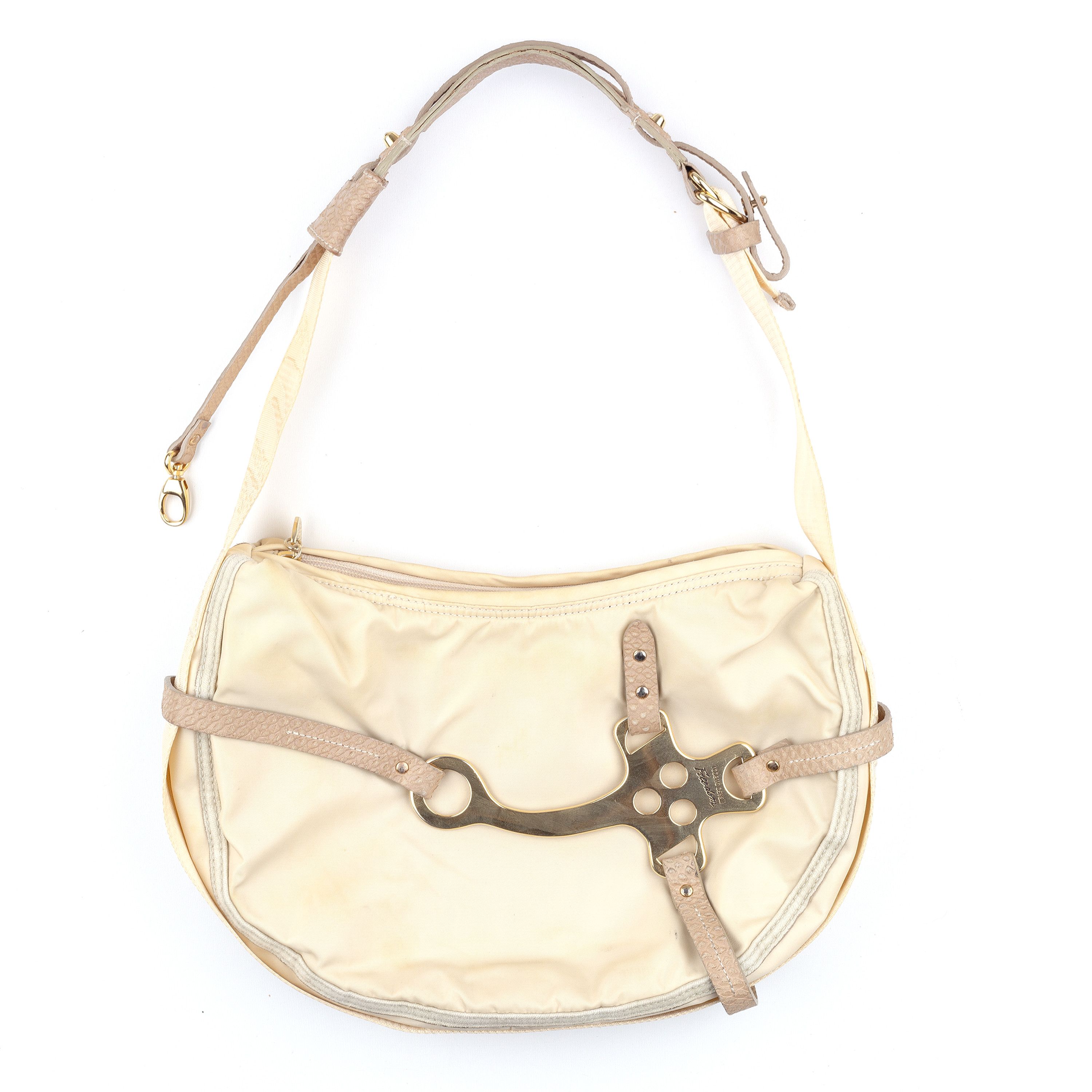 Roberto Cavalli Roberto Cavalli Freedom Vintage Beige Baguette Bag 