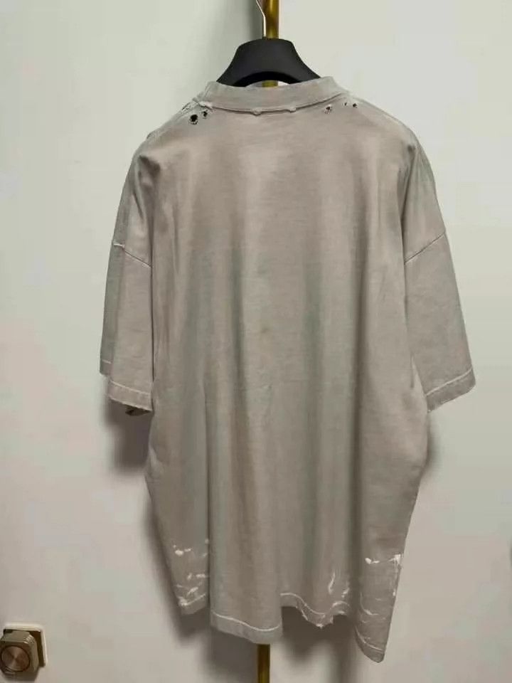 Balenciaga Balenciaga Flame Splatter Short Sleeve Beige Size US M / EU 48-50 / 2 - 2 Thumbnail