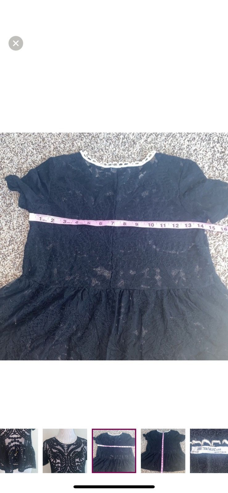 Zara Zara trafaluc small black lace peplum blouse Size S / US 4 / IT 40 - 3 Thumbnail