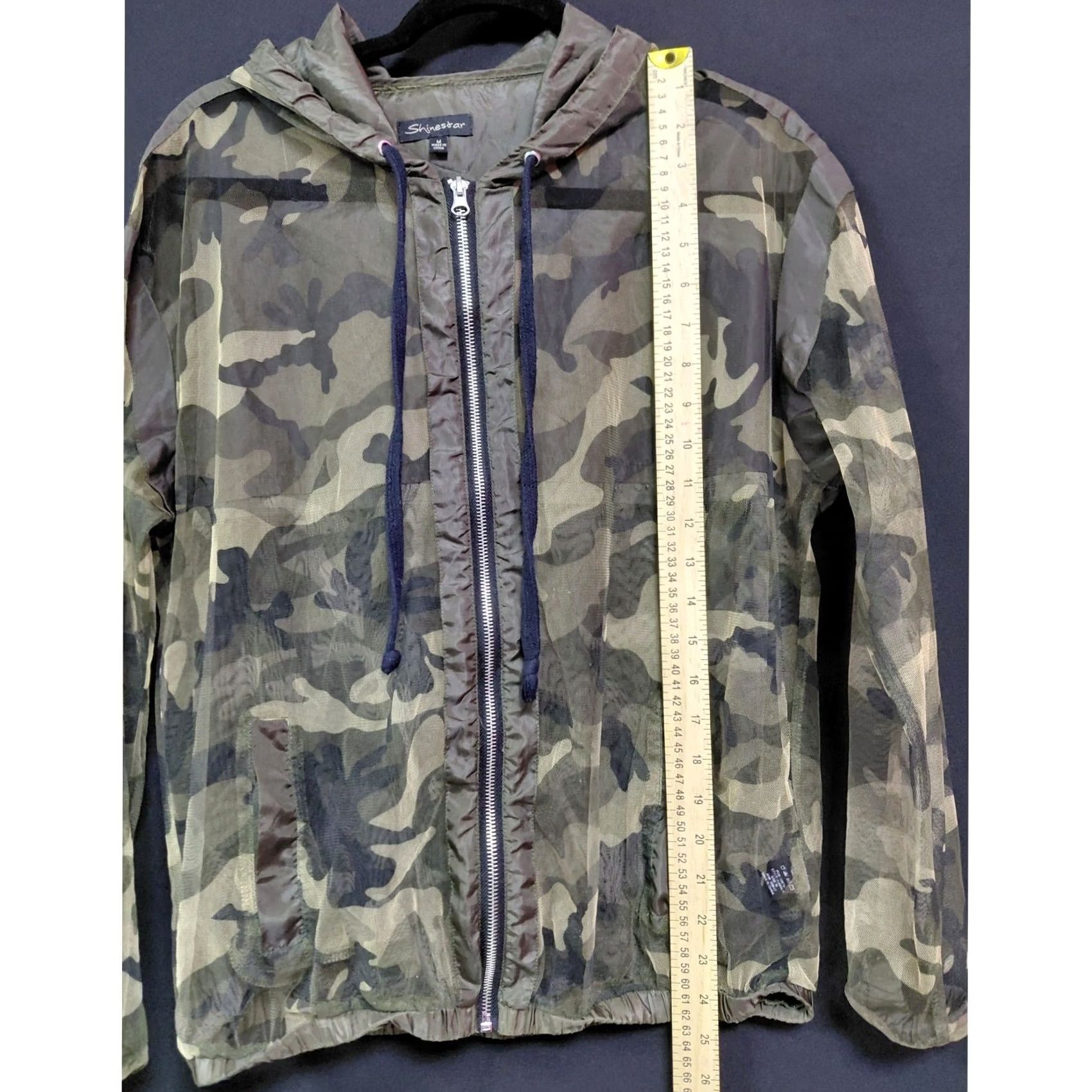 Vintage Shinestar Camouflage Hooded Jacket Mens M Polyester Zip Breathable Lightweight Pullover Camouflage Outdoor 90s? Size US M / EU 48-50 / 2 - 7 Thumbnail