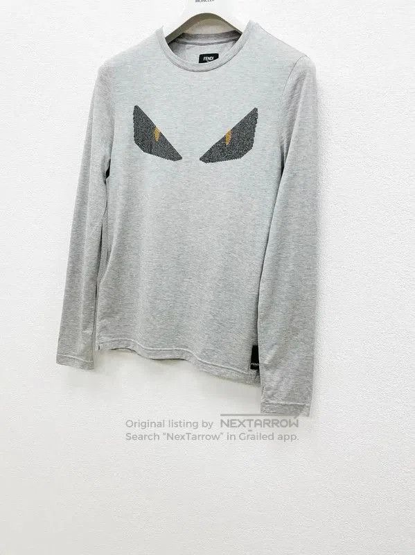 Fendi Fendi Gray Cotton Long Sleeve T-Shirt in XS . Size US XS / EU 42 / 0 - 3 Thumbnail