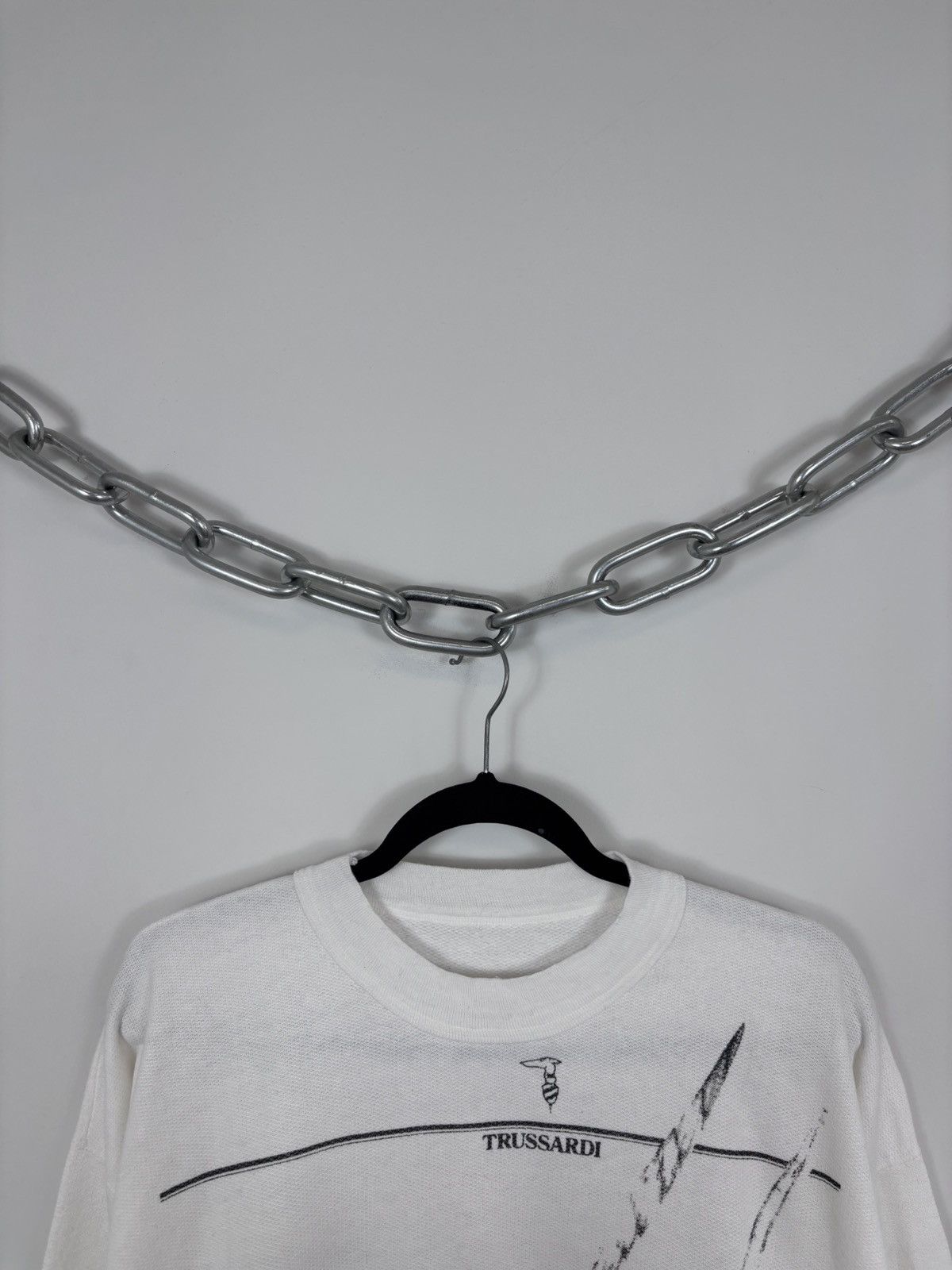 Trussardi Vintage Trussardi Men’s Big City Print Logo White Sweatshirt Size US L / EU 52-54 / 3 - 3 Thumbnail