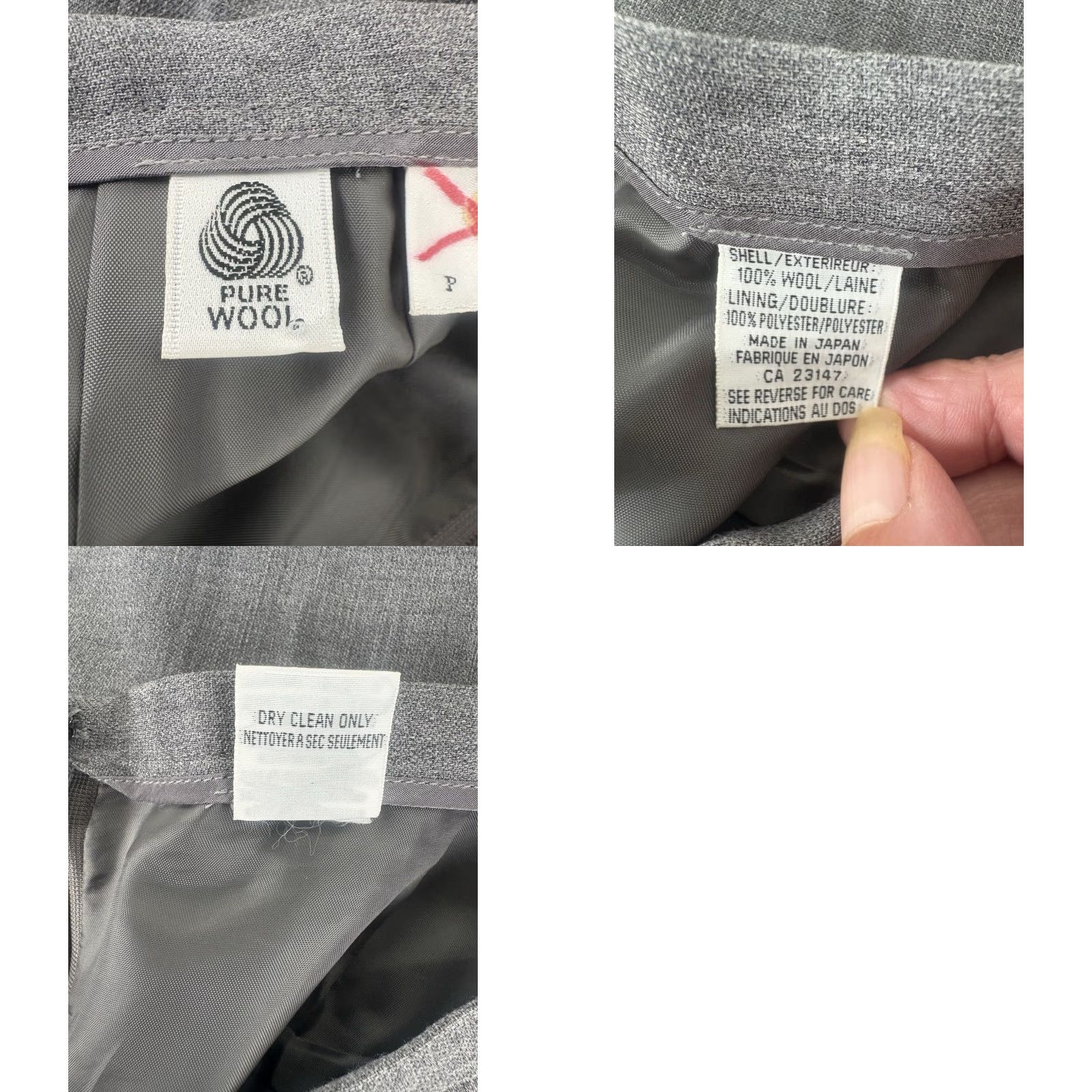 Talbots Talbots Petites Gray 100% Wool Straight Midi Skirt Women's Size 14P Size 36" / US 14 / IT 50 - 8 Thumbnail