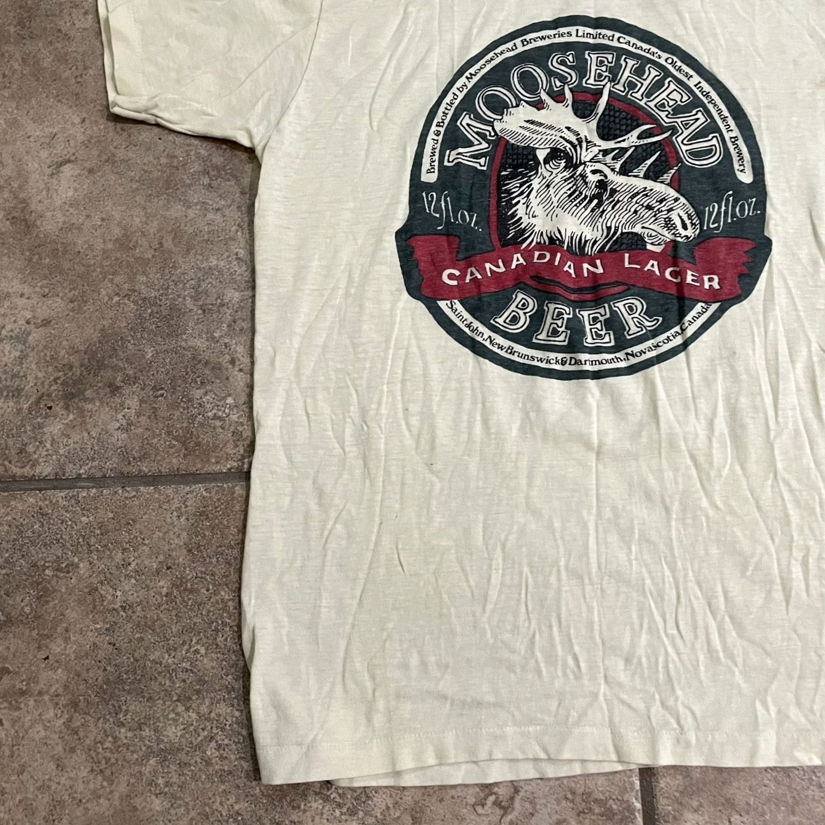 Vintage VINTAGE Sport-T T-Shirt Mens L Yellow MooseHead Beer Stitch Graphic Tee Size US L / EU 52-54 / 3 - 3 Thumbnail