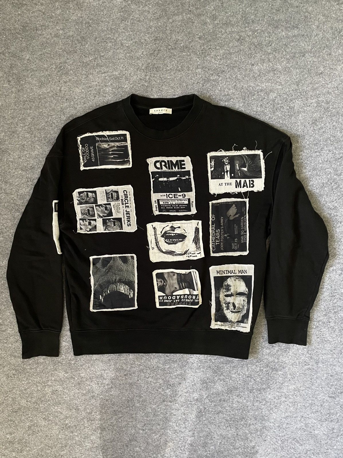Sandro Sandro Paris Punk Flyer Crewneck Black (RARE) Size US L / EU 52-54 / 3 - 1 Thumbnail