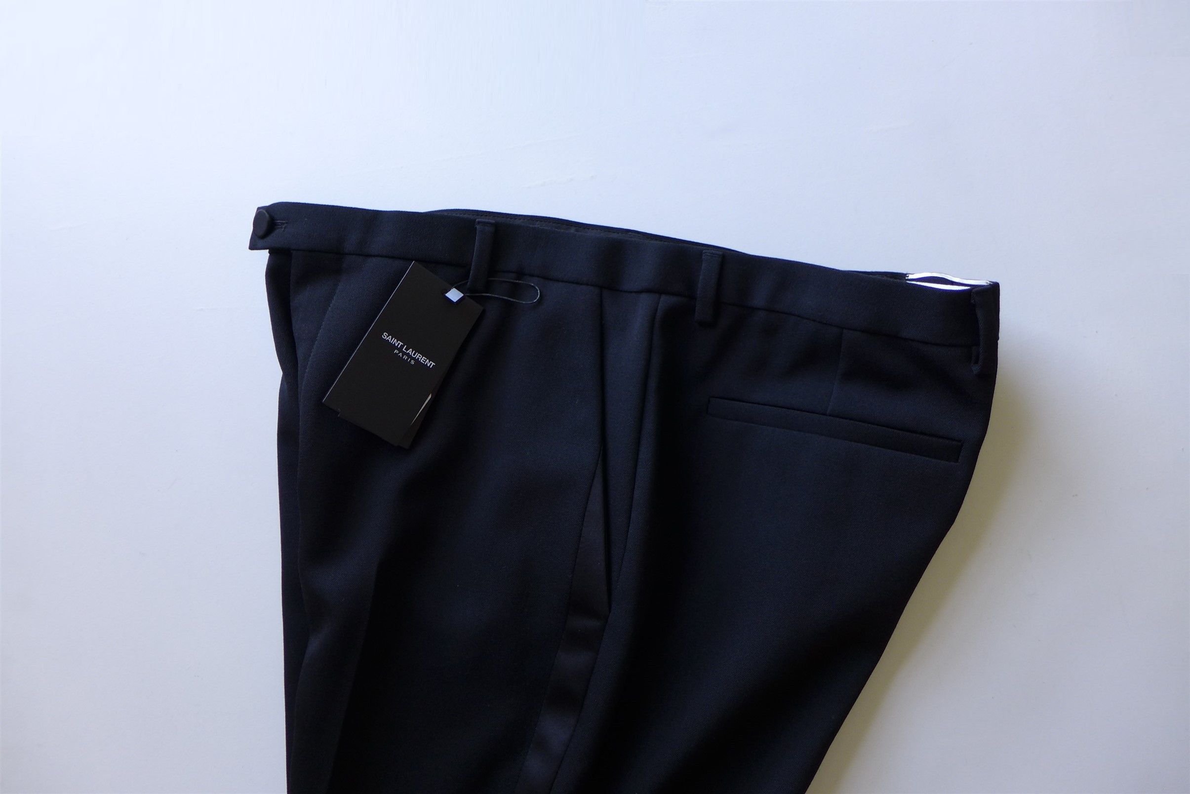 Saint Laurent Paris Saint Laurent Tuxedo Trousers - Black Wool Size US 34 / EU 50 - 10 Thumbnail
