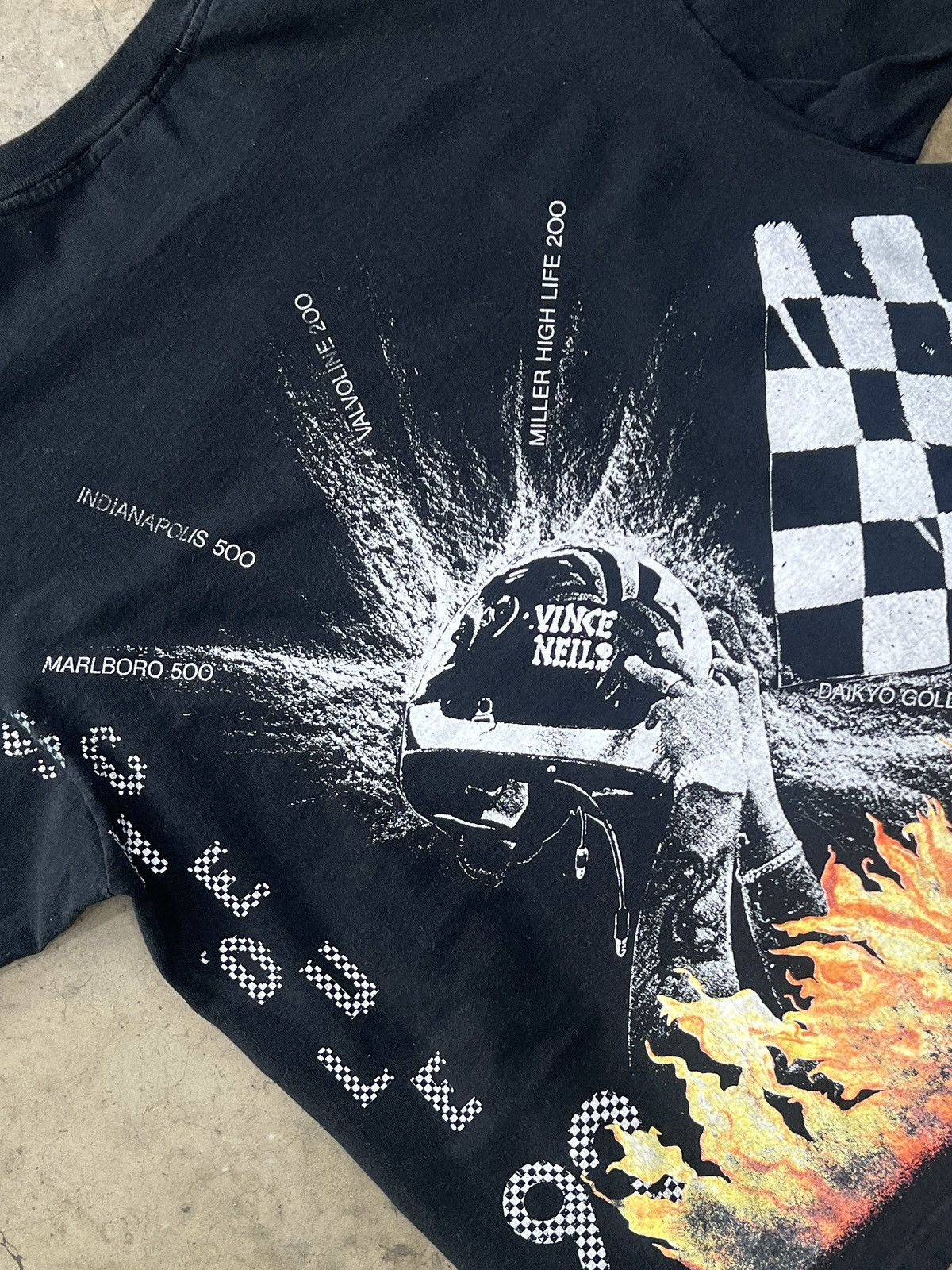 NASCAR Vintage 90s Vince Neil Racing Flame Single Stitch Tee XL Size US XL / EU 56 / 4 - 4 Thumbnail