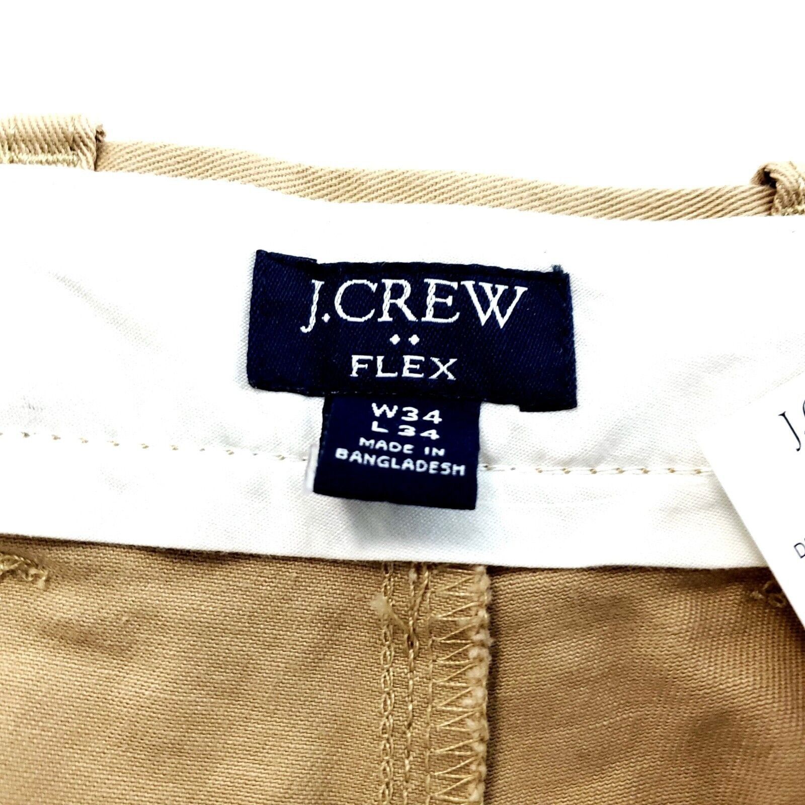 J.Crew NEW J Crew Flex Straight Cotton Chino Pants Tan 35/34 Mid Ri Size US 35 - 6 Thumbnail