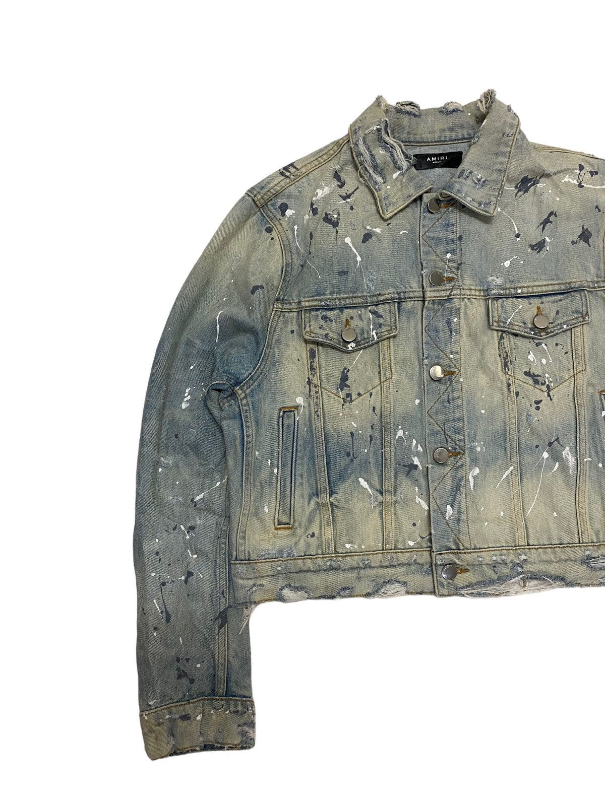 Amiri Amiri Destroy Trucker Denim Jacket Size US M / EU 48-50 / 2 - 3 Thumbnail