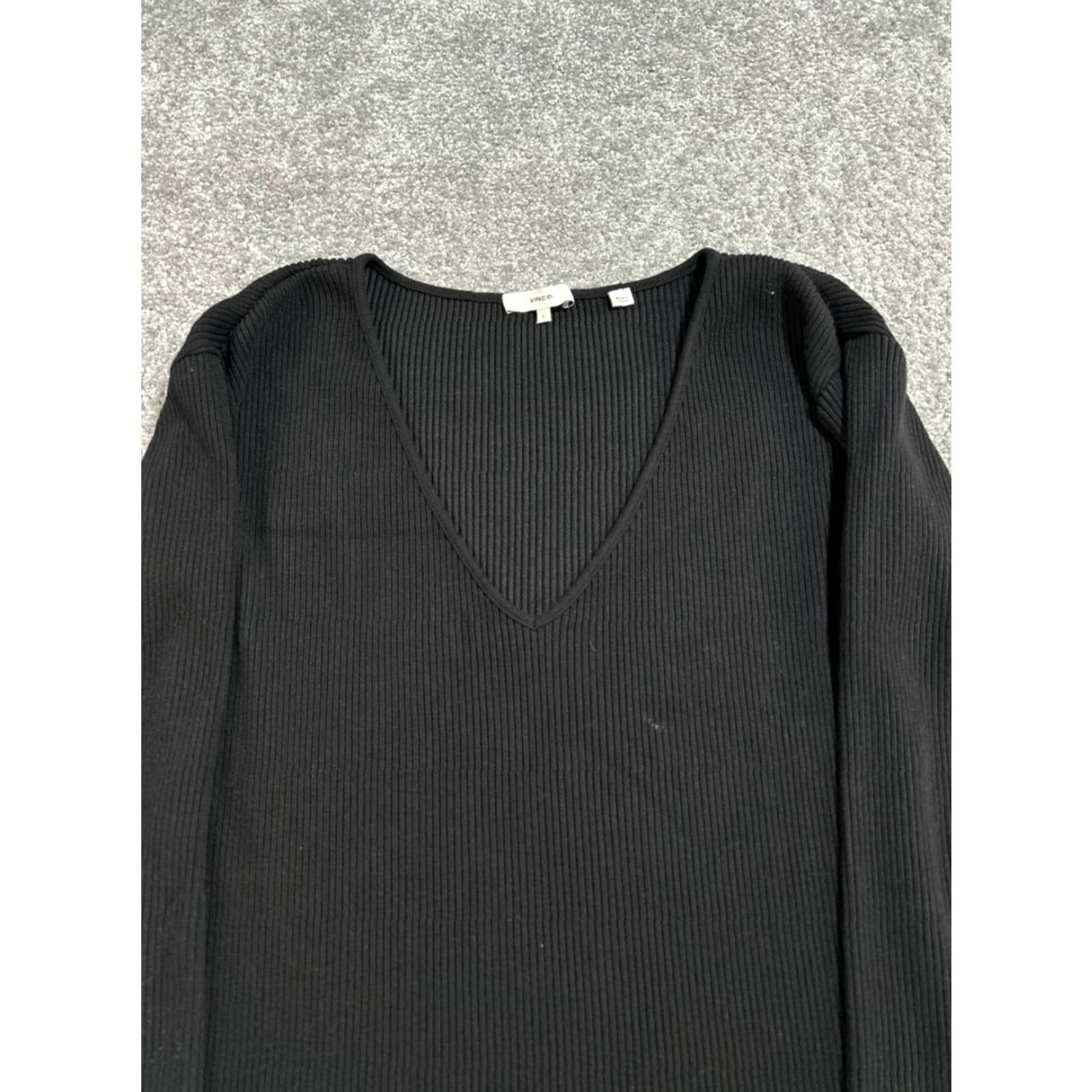 Vince Vince Sweater Dress Womens Large Black Cotton Blend Midi Dress Size L / US 10 / IT 46 - 2 Thumbnail