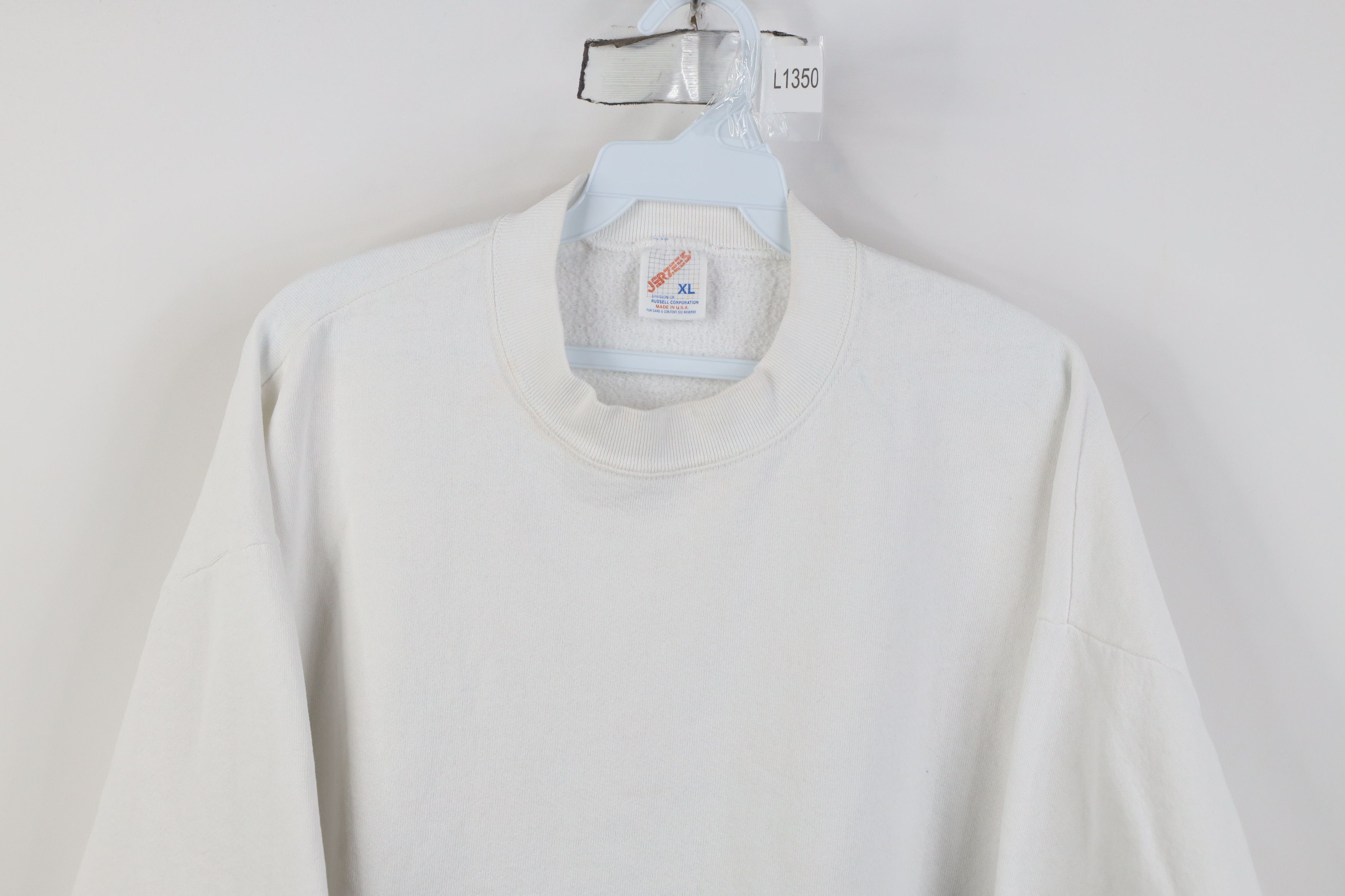 Vintage Vintage 90s Streetwear Blank Crewneck Sweatshirt White USA Size XL / US 12-14 / IT 48-50 - 2 Thumbnail