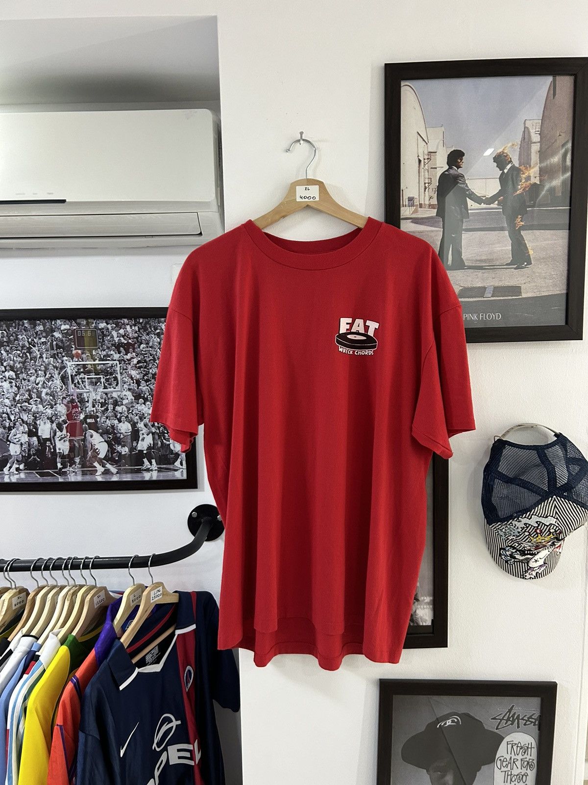 image of Rap Tees x Vintage Nofx Fat Wreck Chords Oneita Tag Tee in Red, Men's (Size XL)