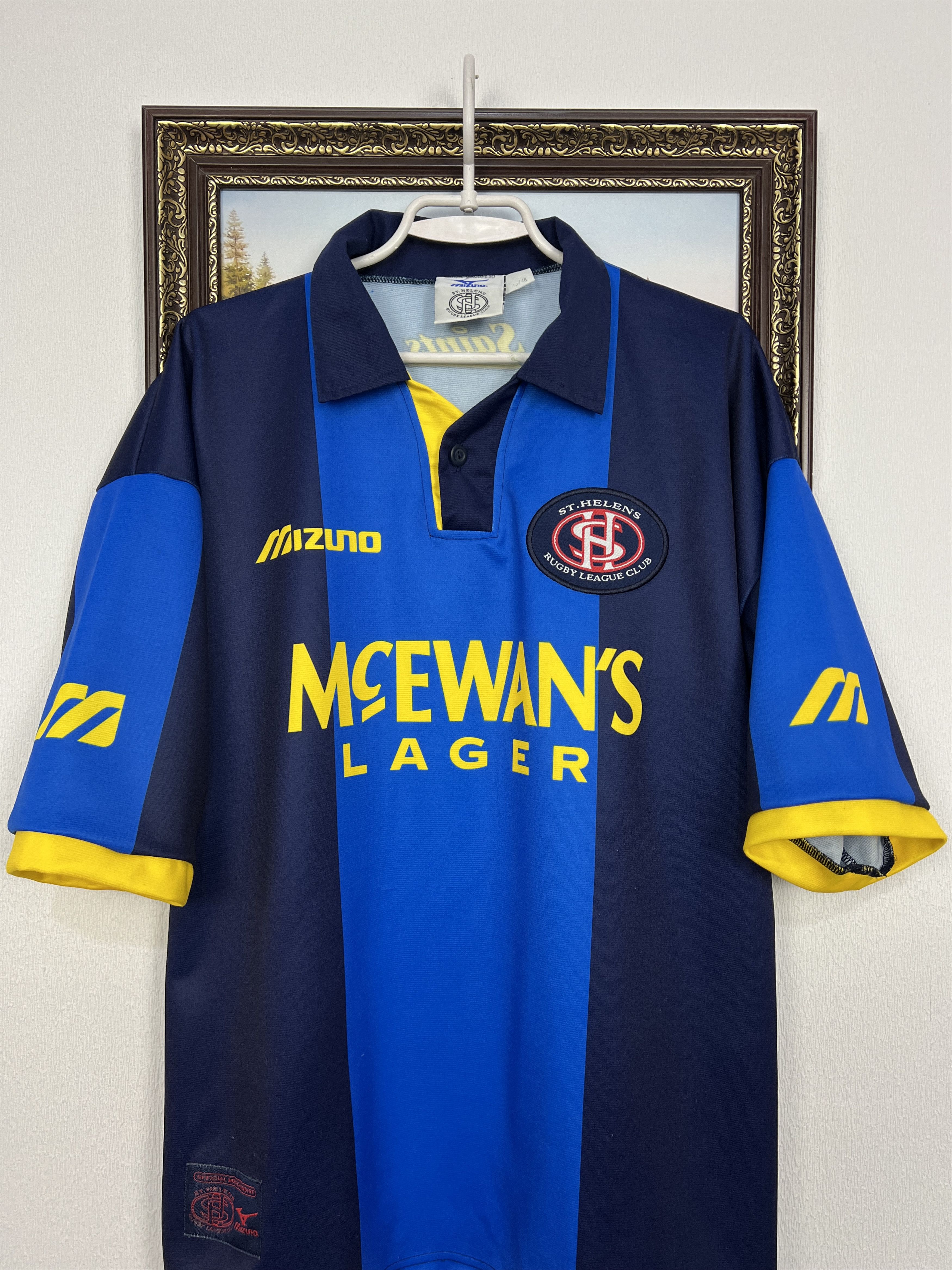 Mizuno Vintage 90's ST. Helens England Rugby League Jersey Mens Size US XL / EU 56 / 4 - 2 Thumbnail