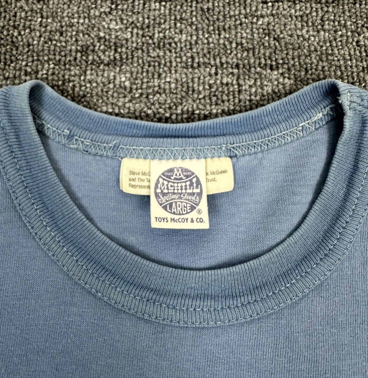 TOYS McCOY Rare🔥Steve Mc Queen Faded Shirt Big Logo Spell Out Size US L / EU 52-54 / 3 - 4 Thumbnail