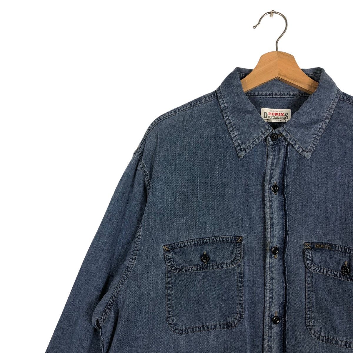 Japanese Brand 🔥90’s Vintage Chambrey Denim Jacket Edwin USA Size US XL / EU 56 / 4 - 7 Thumbnail