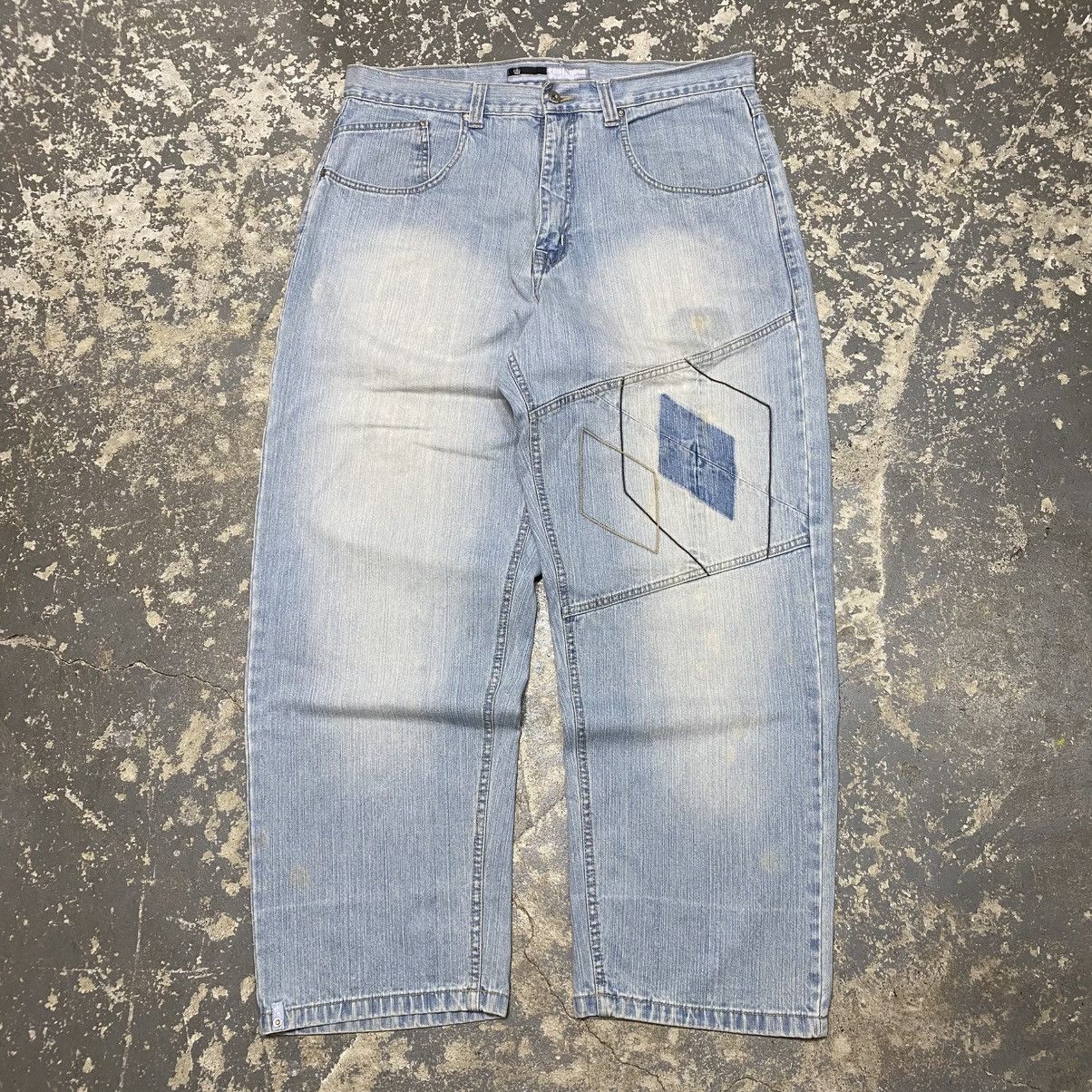 Southpole × Vintage Vintage Southpole Patchwork Reworked Y2K Denim Baggy Jeans Size US 39 - 1 Thumbnail